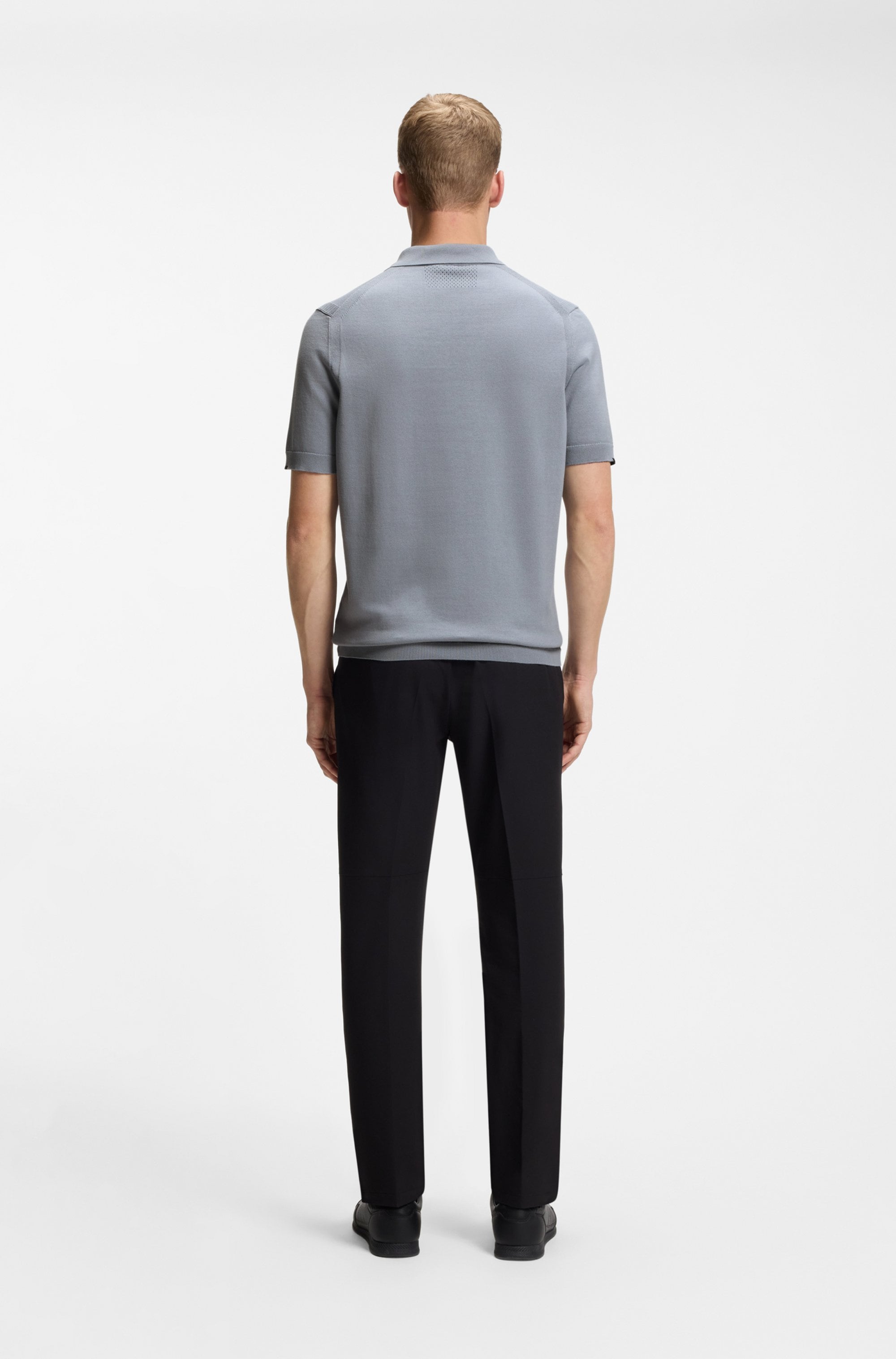 BOSS GREEN Kurzarmpullover »K Ever-X PS« mit Perforierungen zur Belüftung