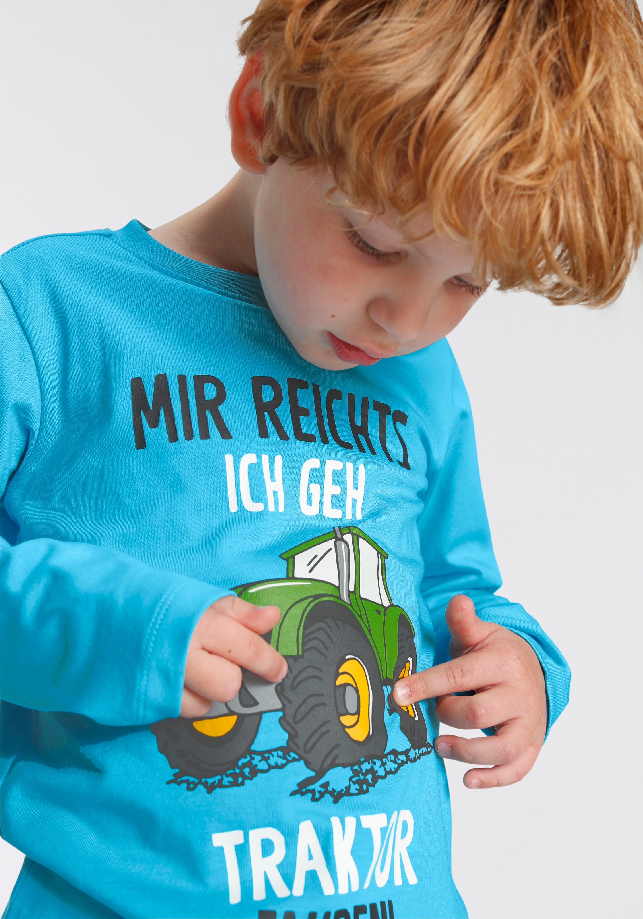 KIDSWORLD Shirt & Hose »2tlg. Set Langarmshirt + Hose«, MIR REICHTS, ICH GEH TRAKTOR FAHREN