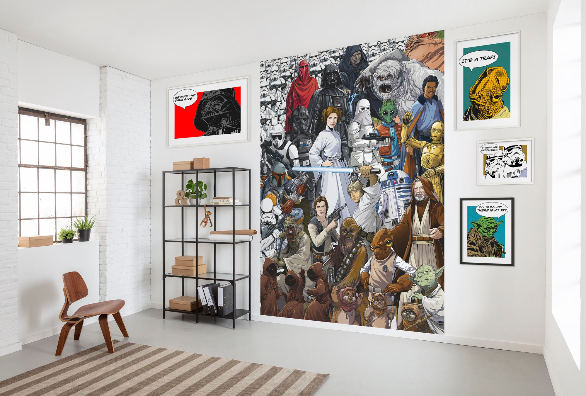 Image of Komar Fototapete "STAR WARS Classic Cartoon Collage - Grösse 184 x 254 cm" bedruckt glatt Kinderzimmer