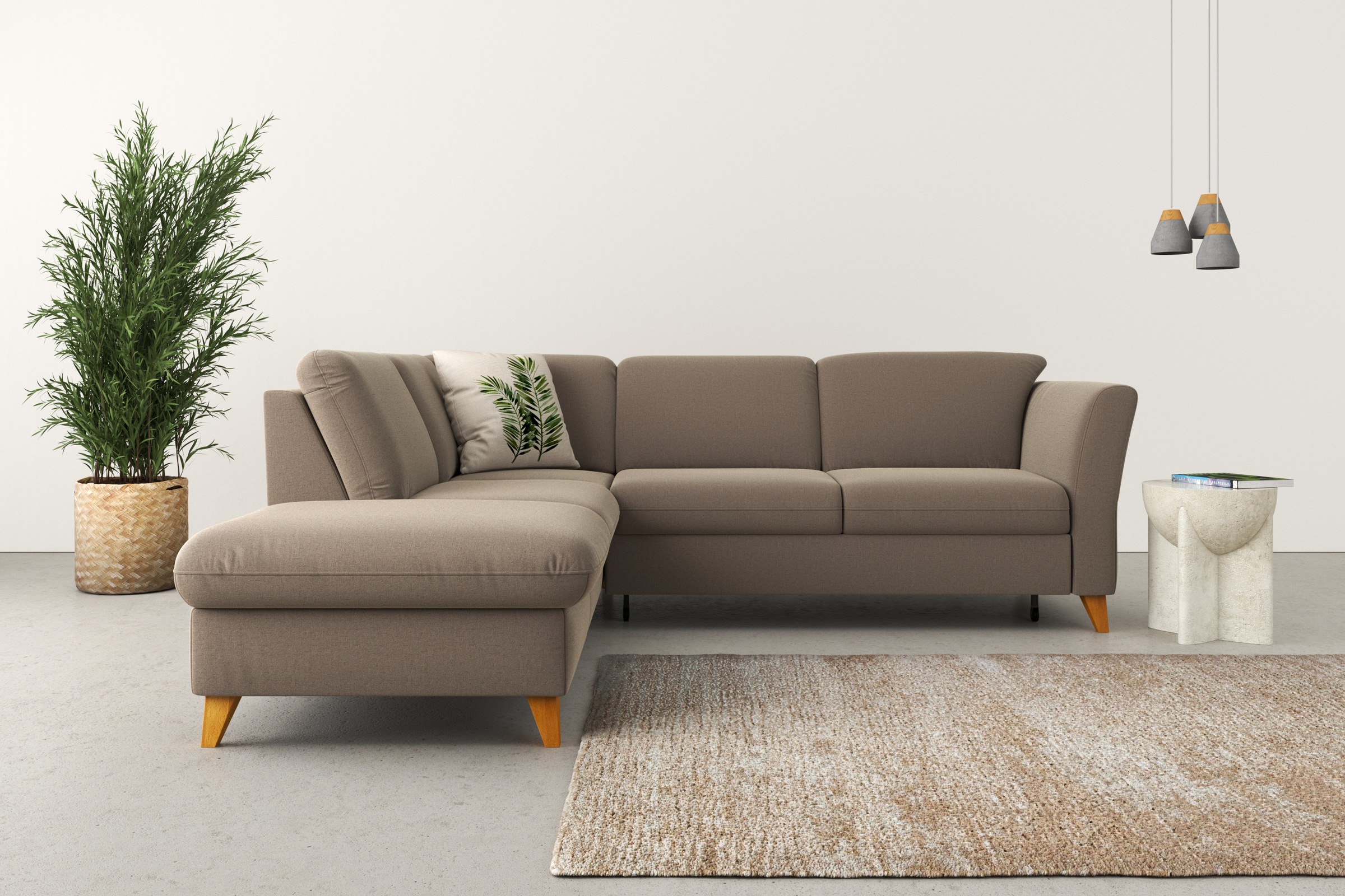 Home affaire Ecksofa »Trelleborg L-Form«, Federkern-Polsterung, wahlweise mit Bettfunktion und Stauraum