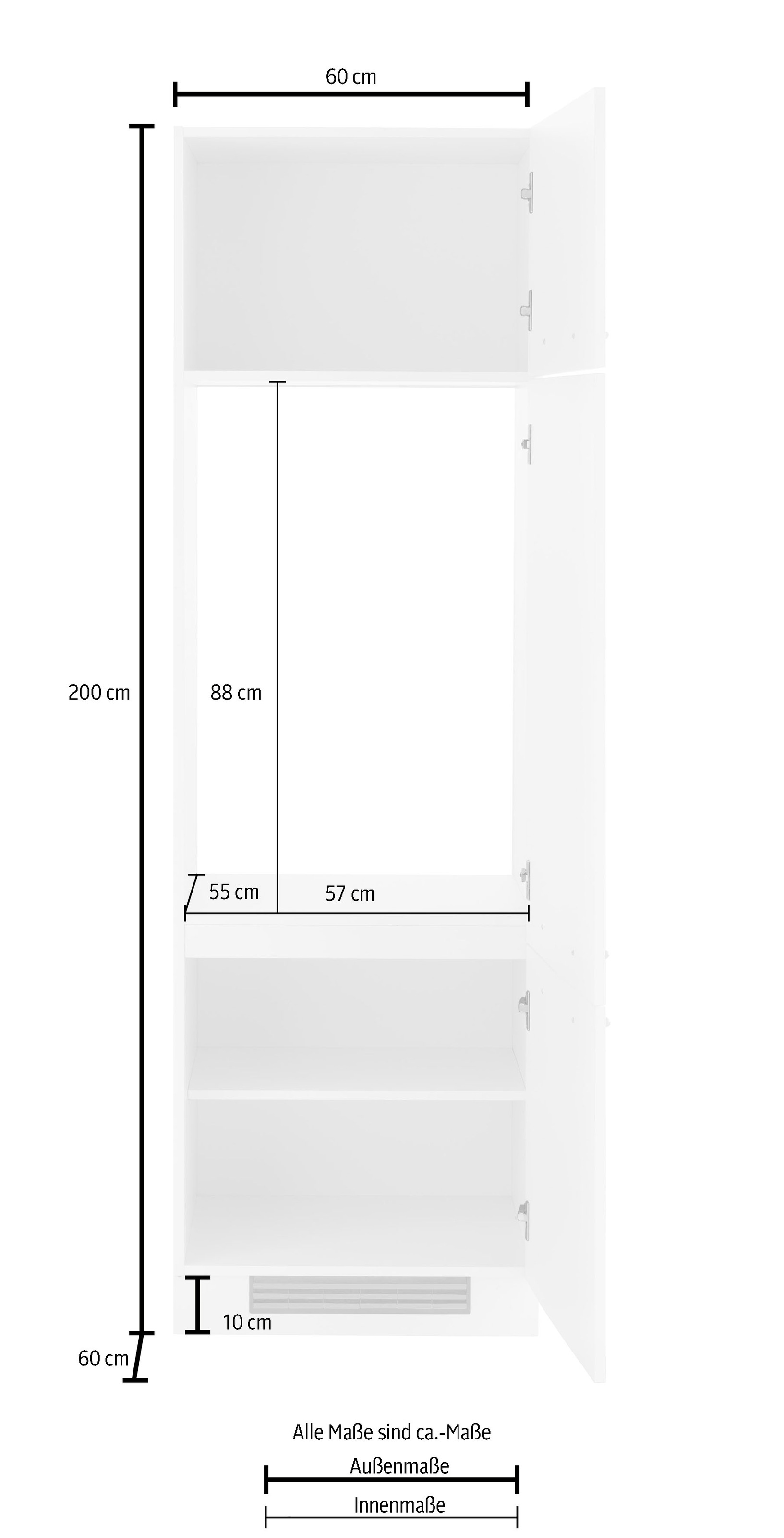 wiho Küchen Armoire réfrigérée encastrable »Flexi2«