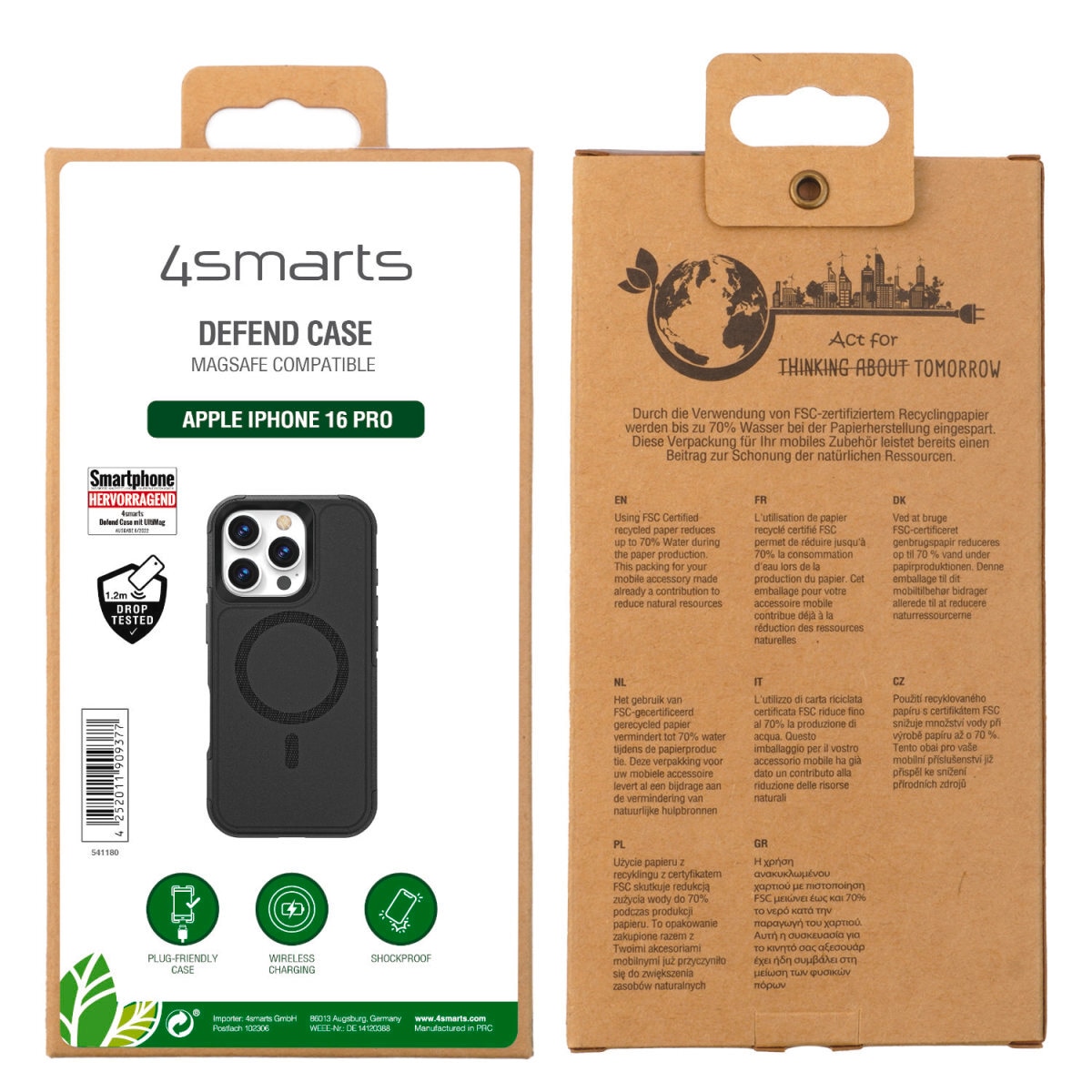 4smarts Handyhülle »Defend Case für Apple iPhone 16 Pro«, Backcover, Schutzhülle, Handyschutzhülle, Case, Schutzcase, stossfest