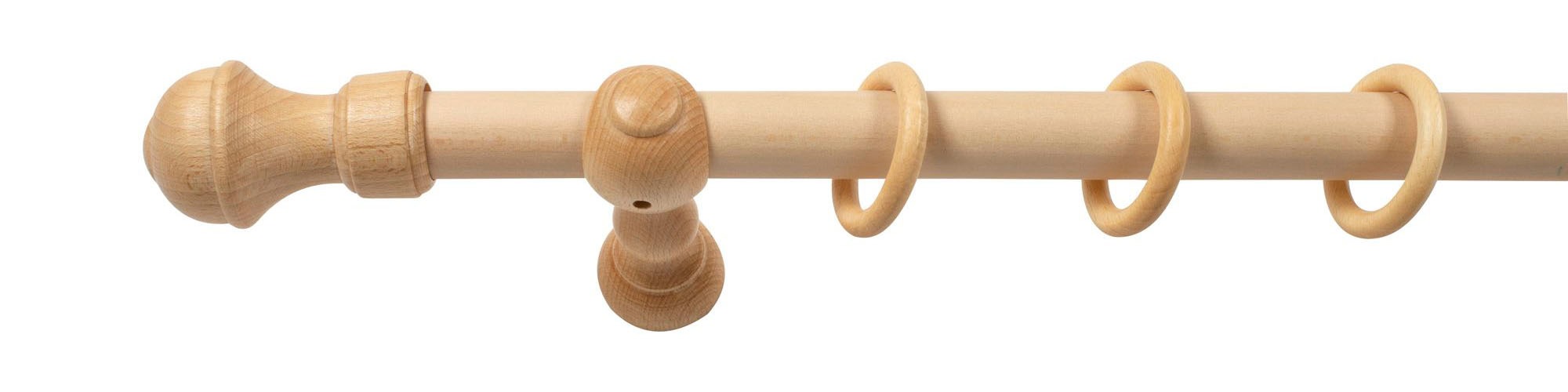 SN DECO GROUP Gardinenstange »Ares«, 1 läufig-läufig, Fixmass, 28 mm, Holz, verschiedene Längen und Farben, Komplettset