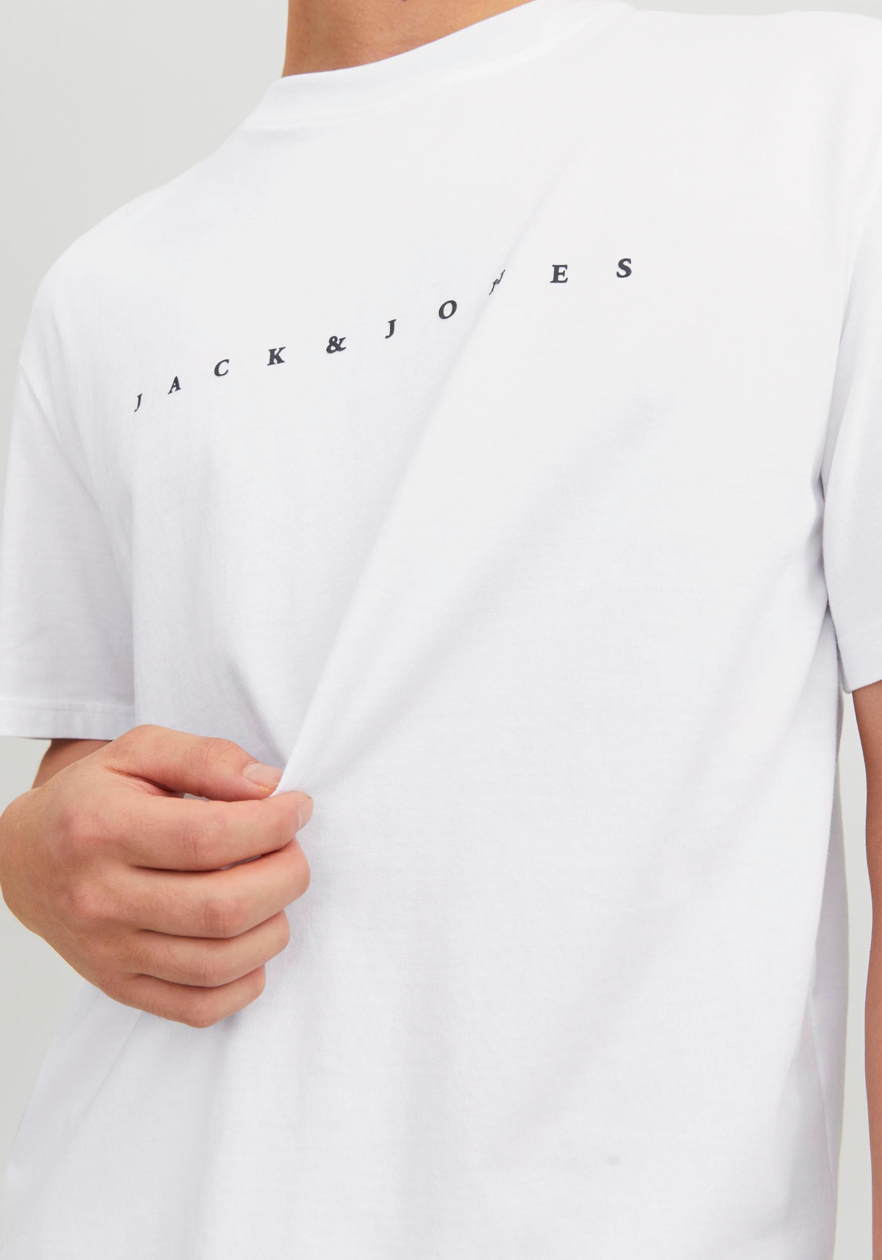 Jack & Jones Rundhalsshirt »JJESTAR mit Pigmentprint und Baumwollgefühl«, bedruckt, modisch, relaxed fit, Baumwolle, Rundhals