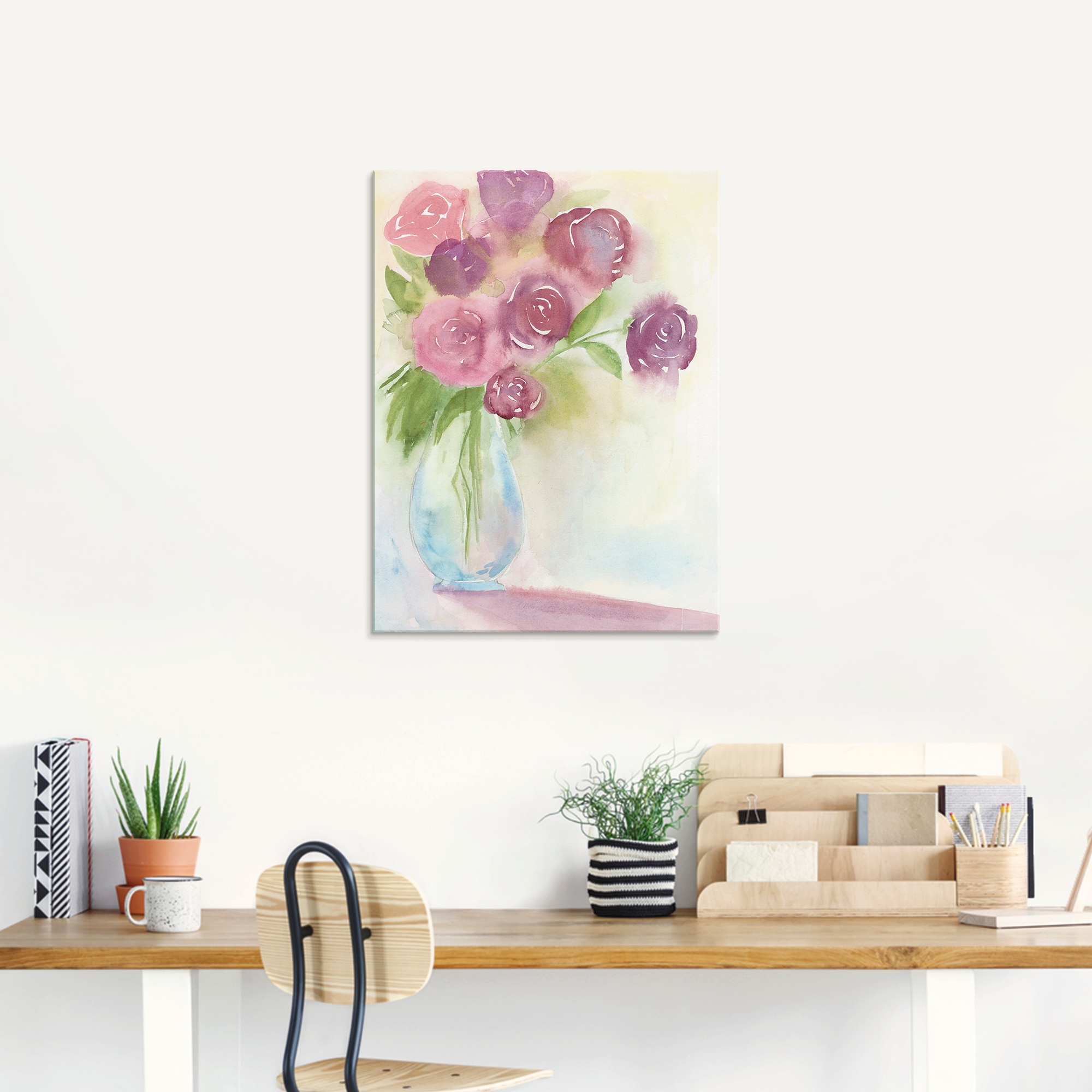 Artland Glasbild »Leuchtener Strauss II«, Blumen, (1 St.), in verschiedenen Grössen