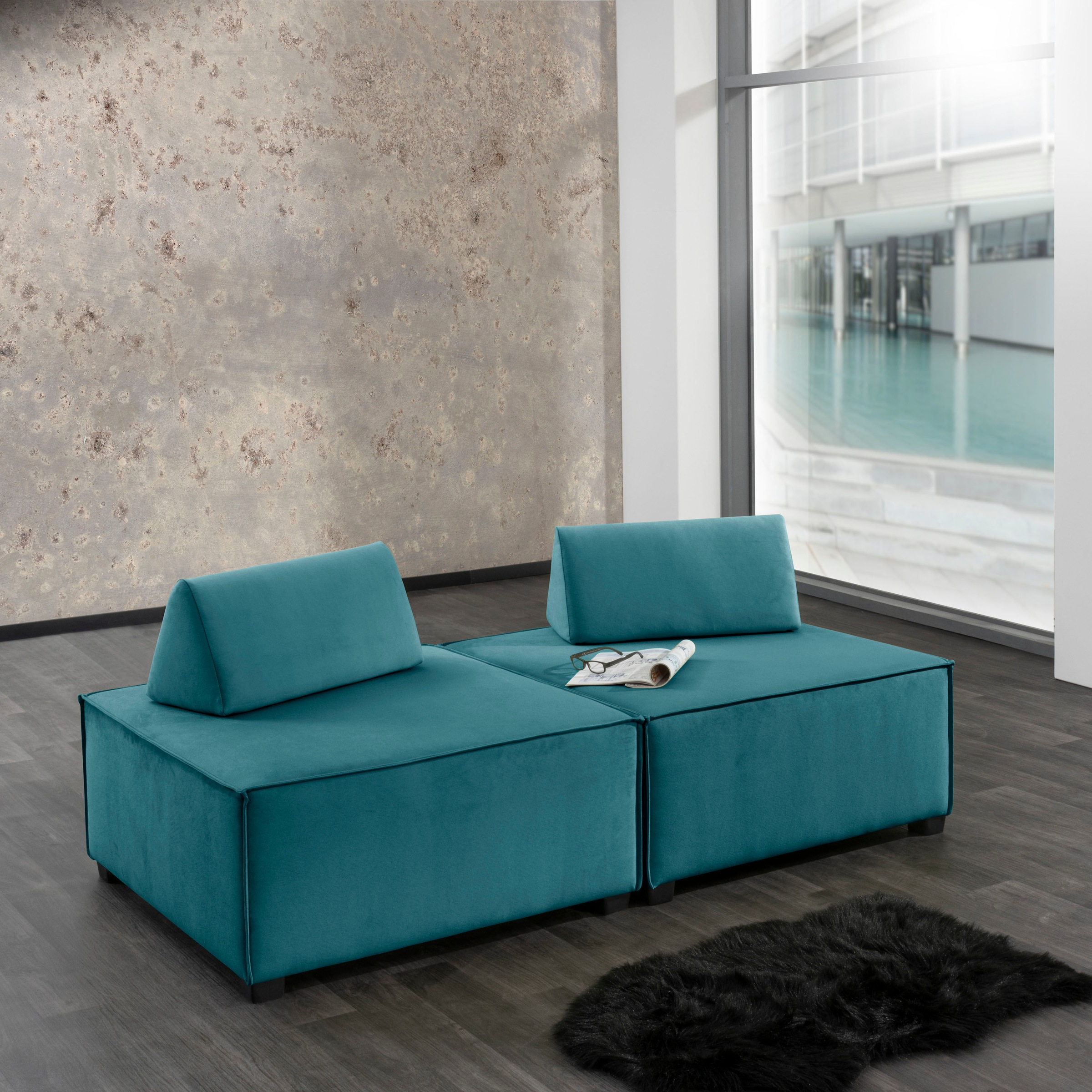 Image of Max Winzer® Wohnlandschaft »MOVE«, (Set), Sofa-Set 10 aus 2 Hockern, inklusive 2 Kissenaufsätze, individuell kombinierbar bei Ackermann Versand Schweiz