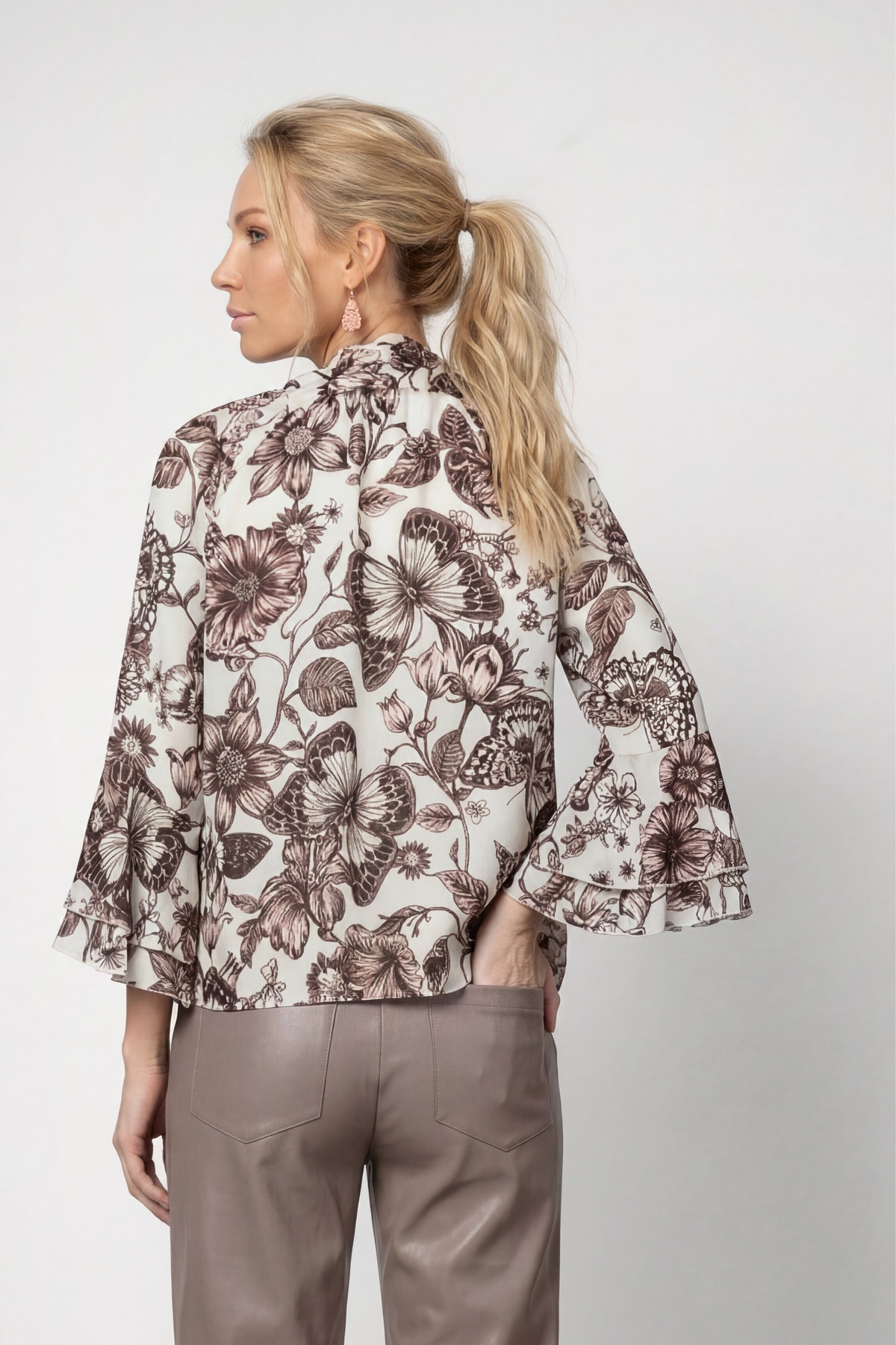 Monari Blouse classique »Bluse Blume allover« coupe régulière avec motif floral