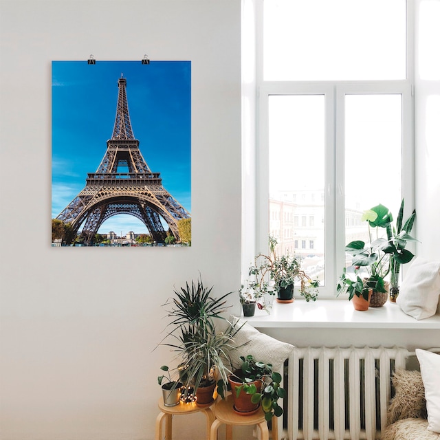 Artland Wandbild »Blick auf den Eiffelturm in Paris II«, Gebäude, (1 St.),  als Alubild, Leinwandbild, Wandaufkleber oder Poster in versch. Grössen  günstig kaufen