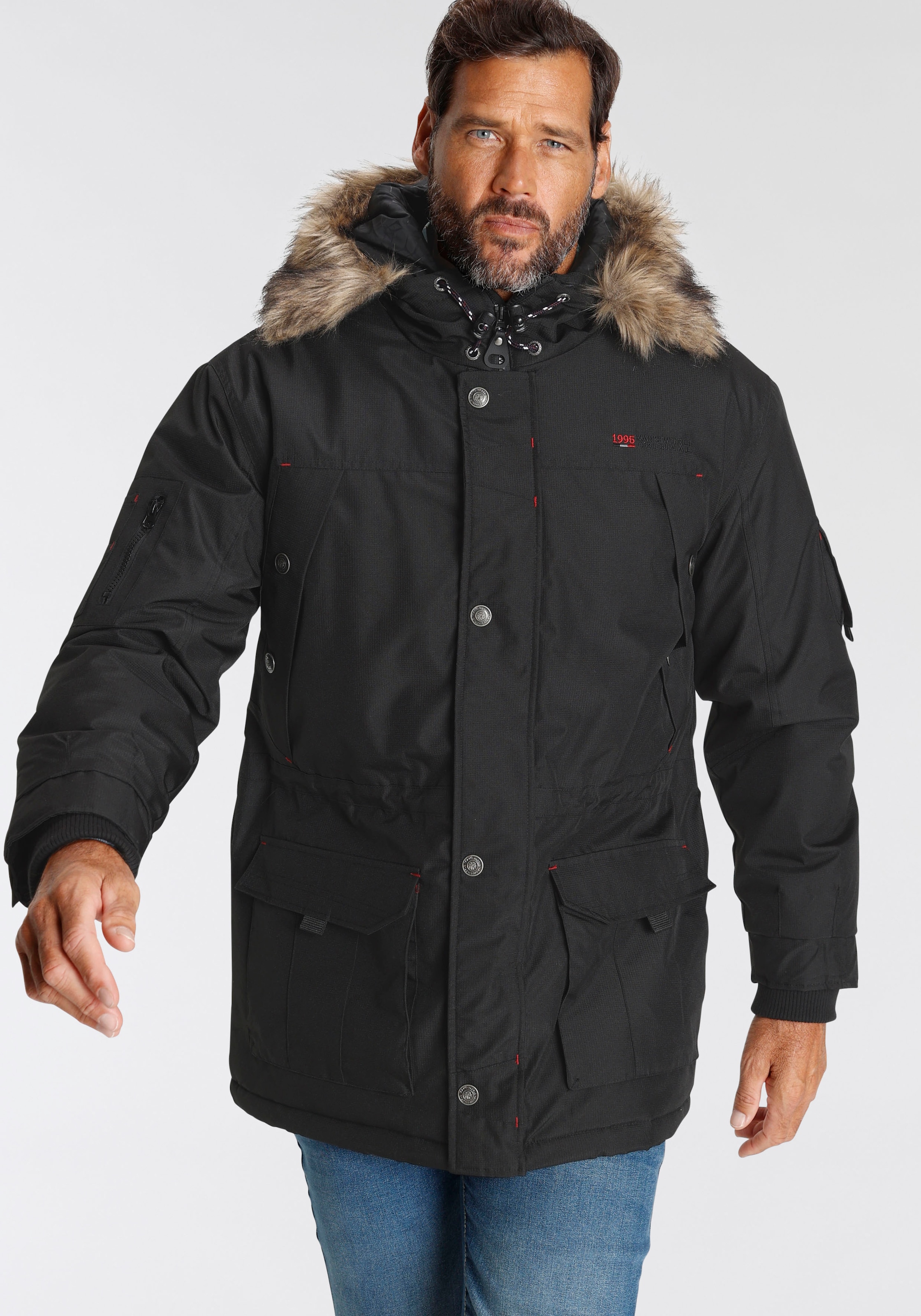 Image of Mans World Parka mit Kapuze für die kalte Jahreszeit, strapazierfähig und schnelltrocknend