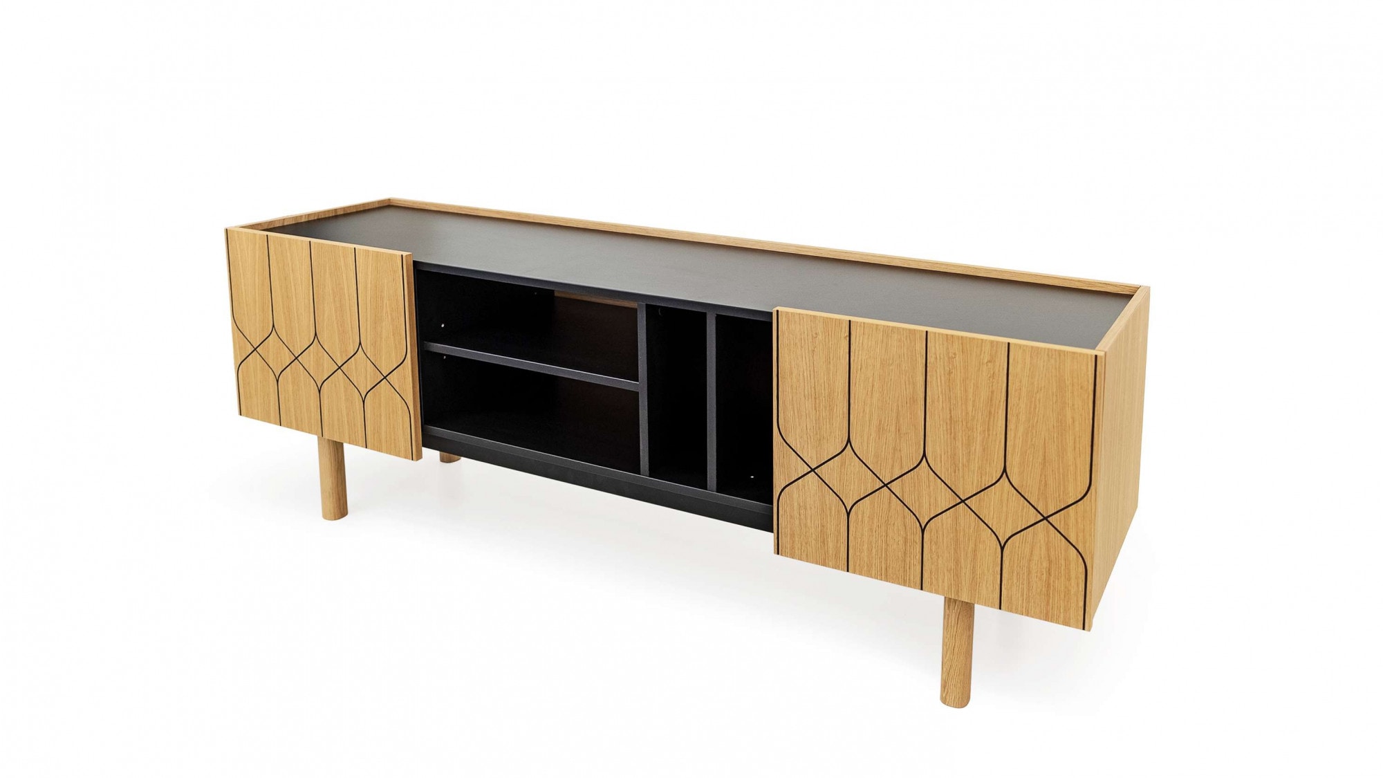 Woodman Sideboard »Porto« Kommode, dekorative Fräsungen, mit Eichenholzfurnier, Breite 175 cm