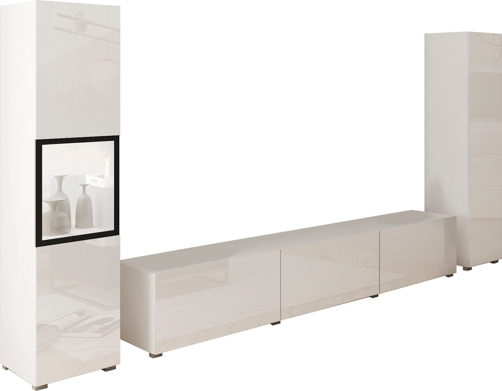 Home affaire Wohnwand »BERLIN III, Vitrine Türschlag links/rechts wechselbar« Komplett-Set, 3 Stk. tlg.
