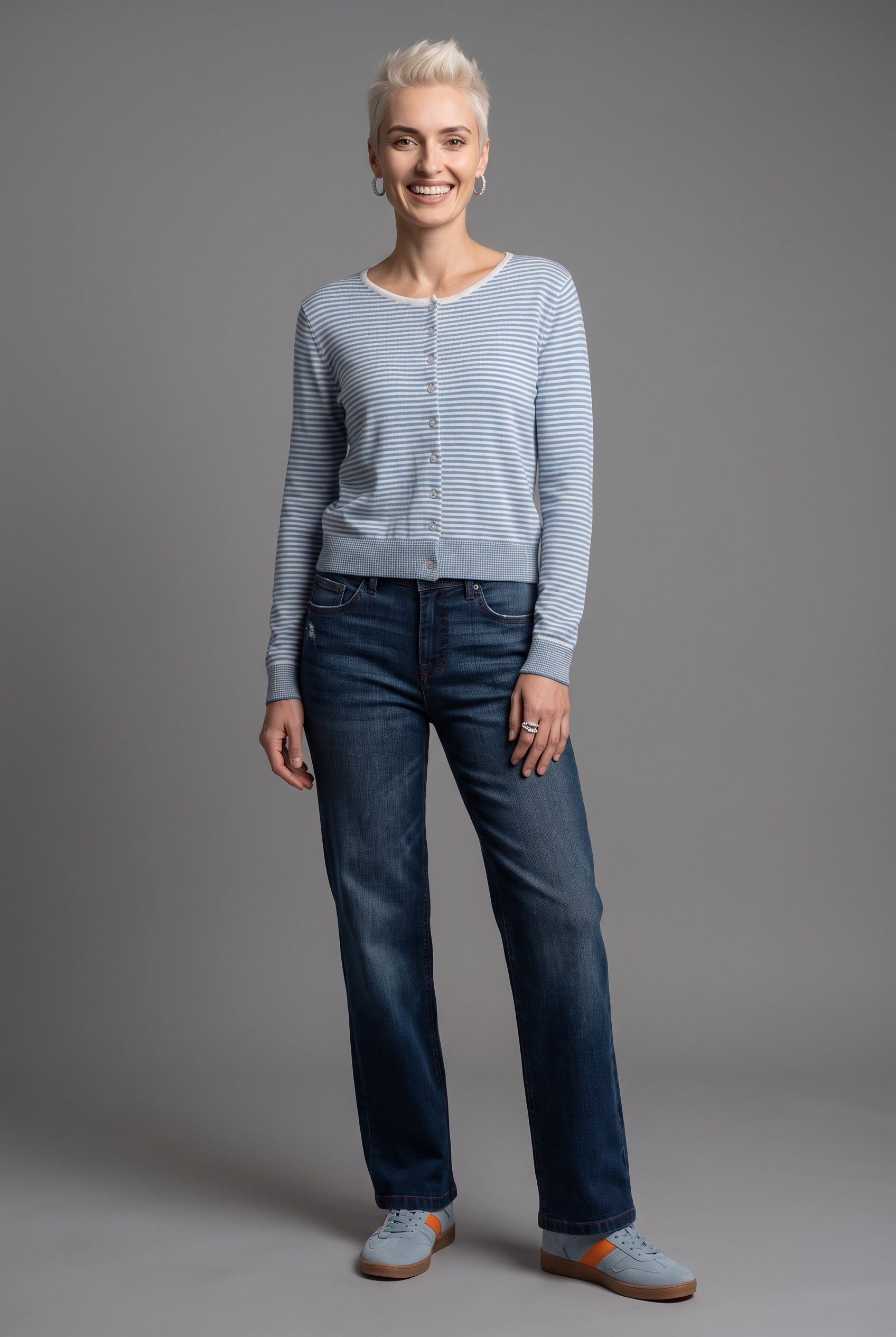 Aniston CASUAL Jeans droit à la mode avec jambes larges