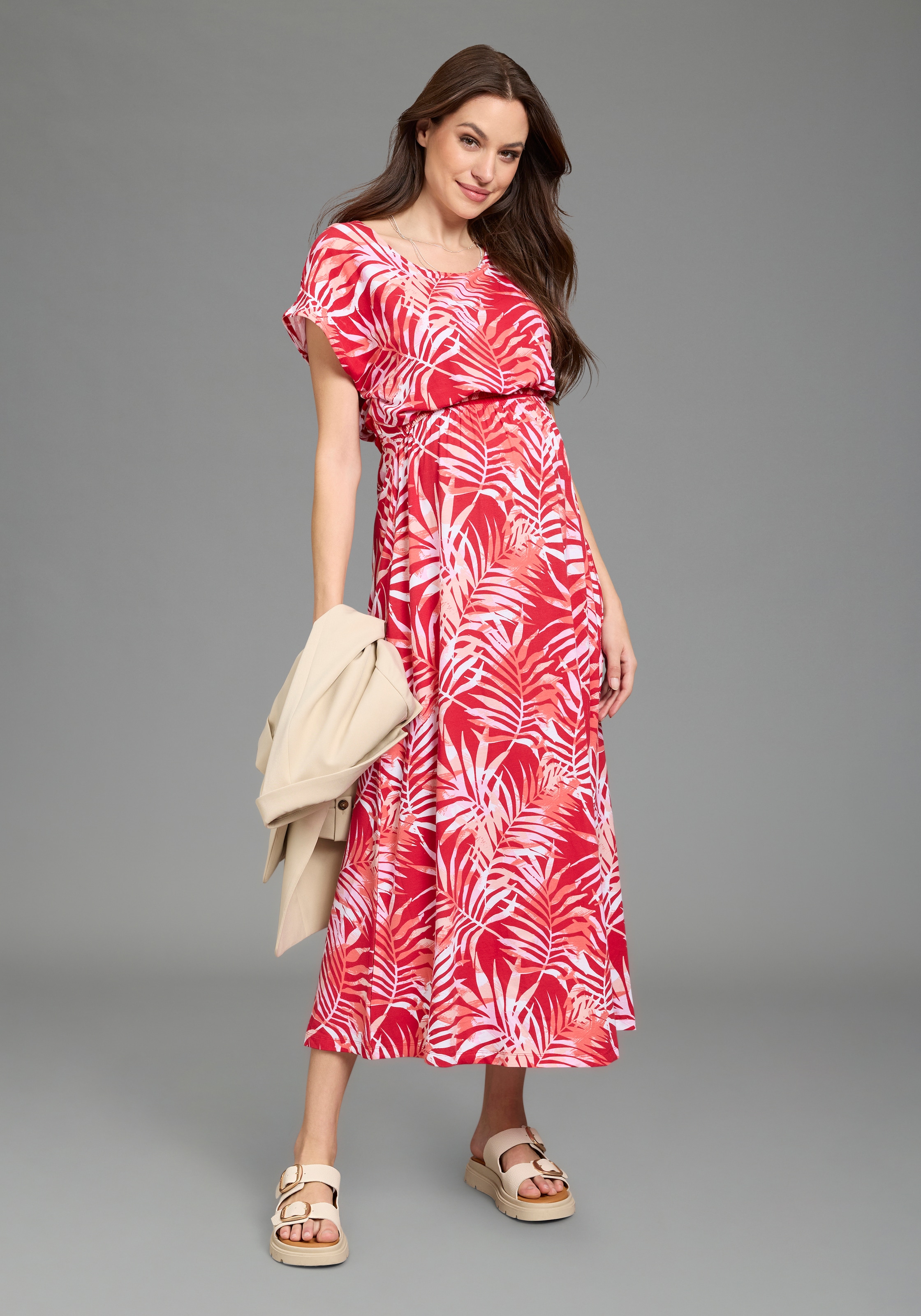 Neun Monate Robe de maternité »Langes Schwangerschafts- und Still-Kleid« Sans poches Jersey-Kleid für Schwangerschaft und Stillzeit