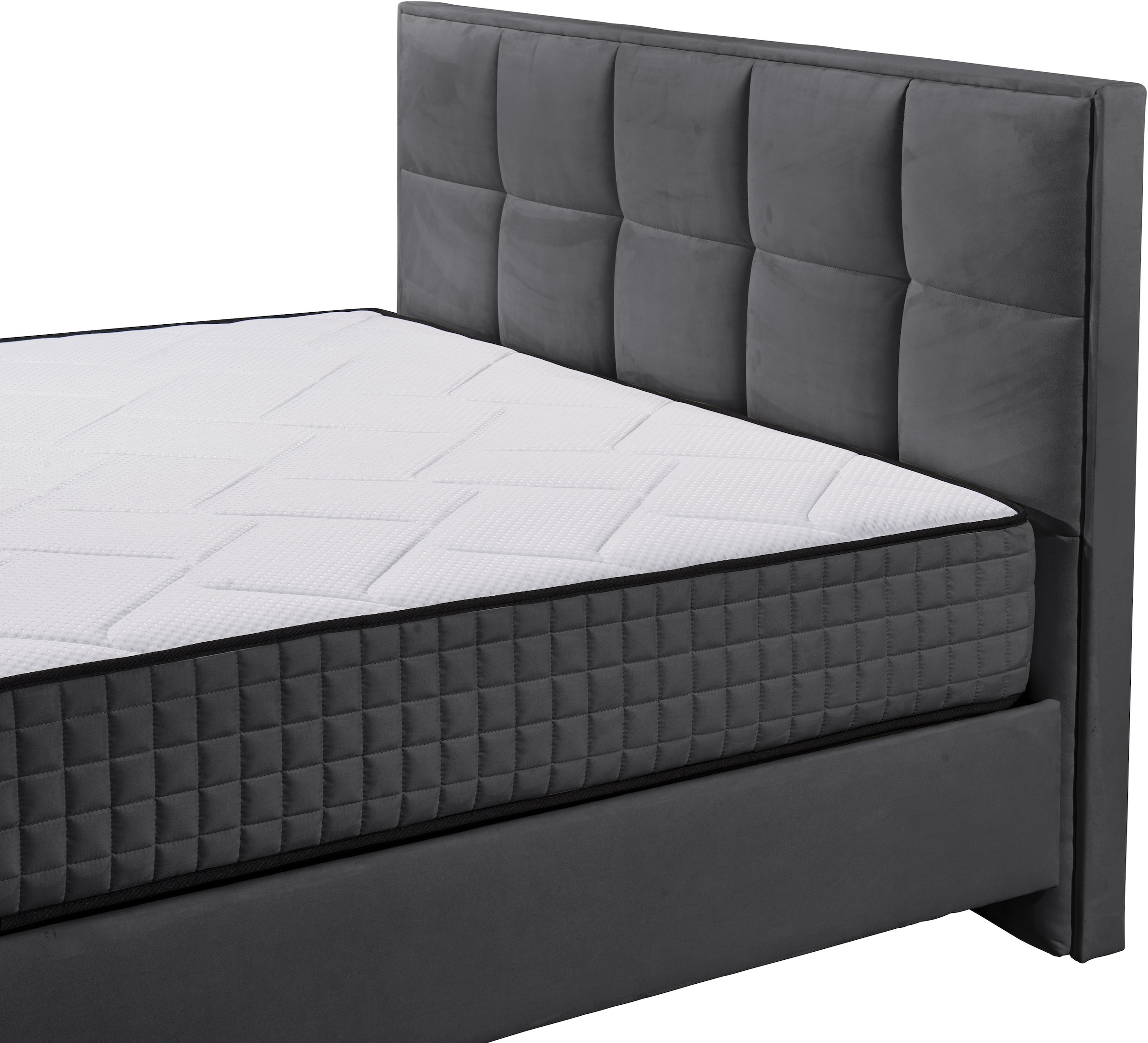 ED EXCITING DESIGN Boxbett »Monroe inkl. Bettkasten, erhältlich in den Breiten 160cm & 180cm« Duo-Matratze - feste Seite mit Kokosmatte