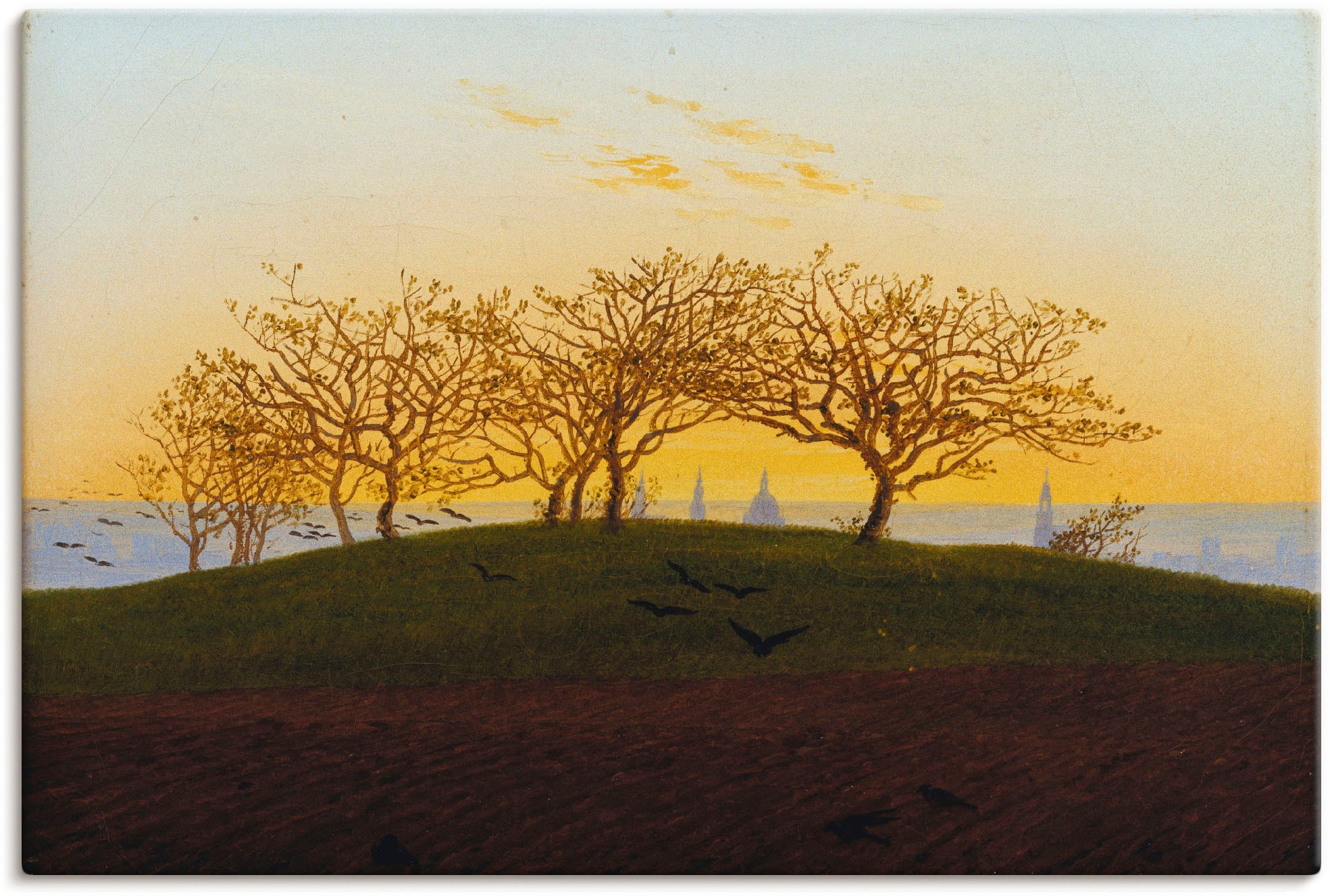 Image of Artland Wandbild »Hügel mit Bruchacker bei Dresden«, Wiesen & Bäume, (1 St.), in vielen Grössen & Produktarten - Alubild / Outdoorbild für den Aussenbereich, Leinwandbild, Poster, Wandaufkleber / Wandtattoo auch für Badezimmer geeignet bei Ackermann Versa