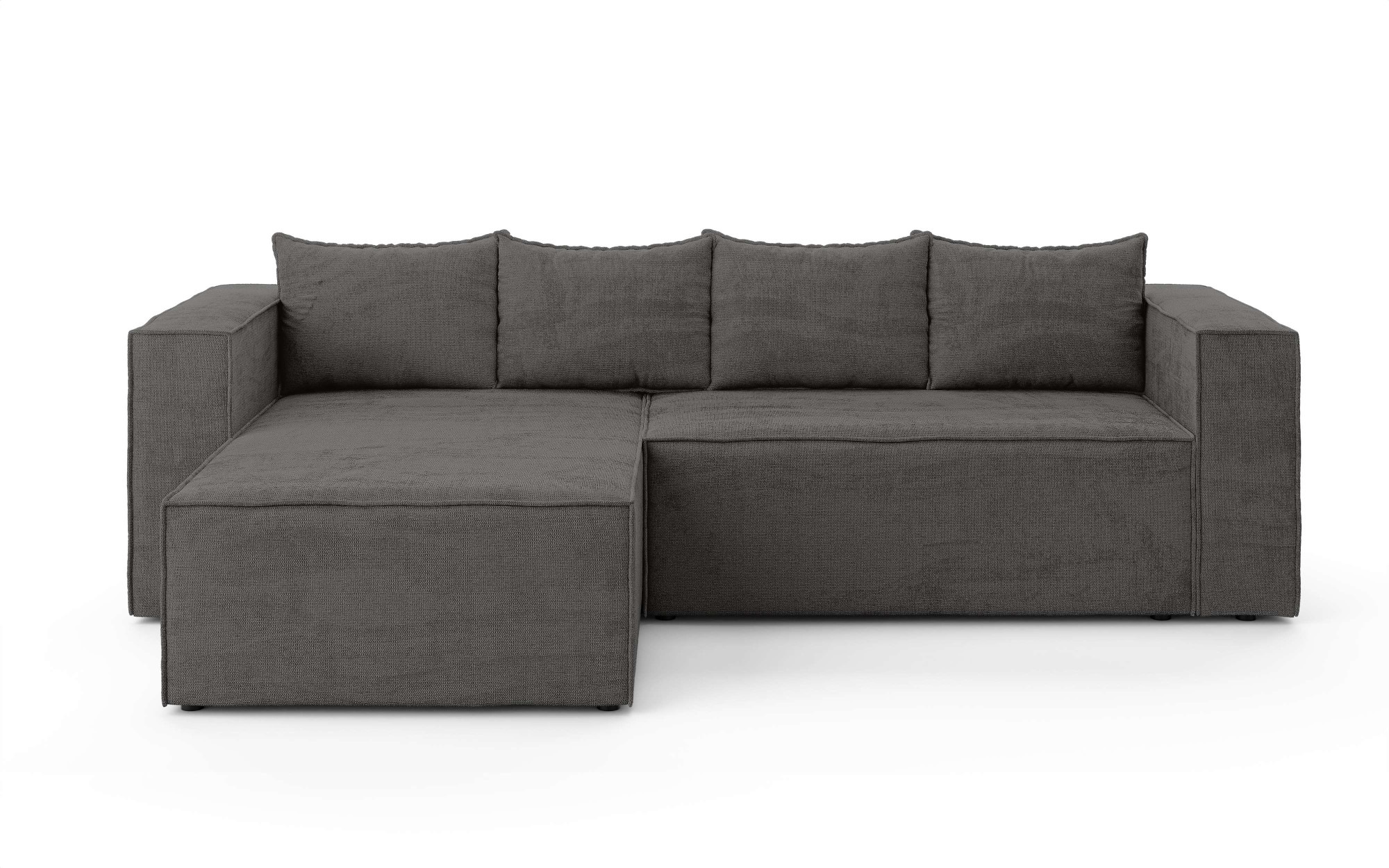 INOSIGN Ecksofa »LINCOLNVILLE mit Bettfunktion und Bettkasten, Masse B/H/T 244/76/150 cm«, L-Form mit Wellenunterfederung, Recamiere beidseitig montierbar