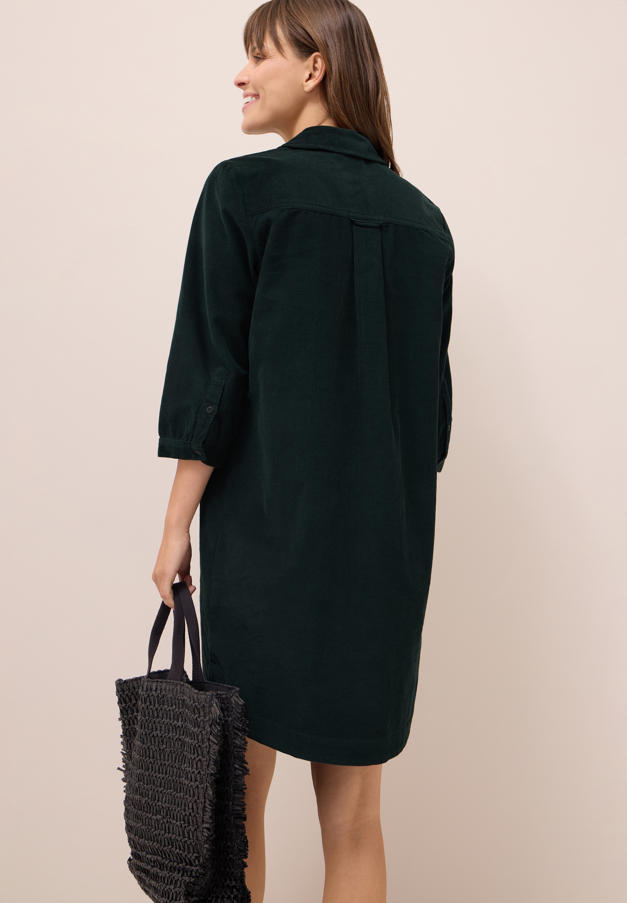 Cecil Cordkleid, aus reiner Baumwolle, Split Neck