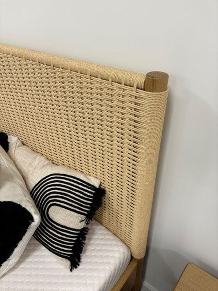 Vipack »Olive-M in zeitlosem Design, mit trendigem Kopfteil in Seilgeflecht« mit höhenverstellbarer Rahmenauflage, in 2 Breiten erhältlich