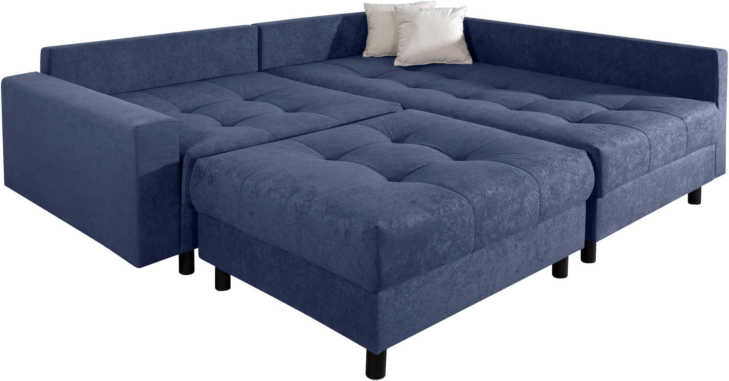 COLLECTION AB Ecksofa »Toni L-Form, B: 215 cm« mit Hocker & 2 Zierkissen, Federkern