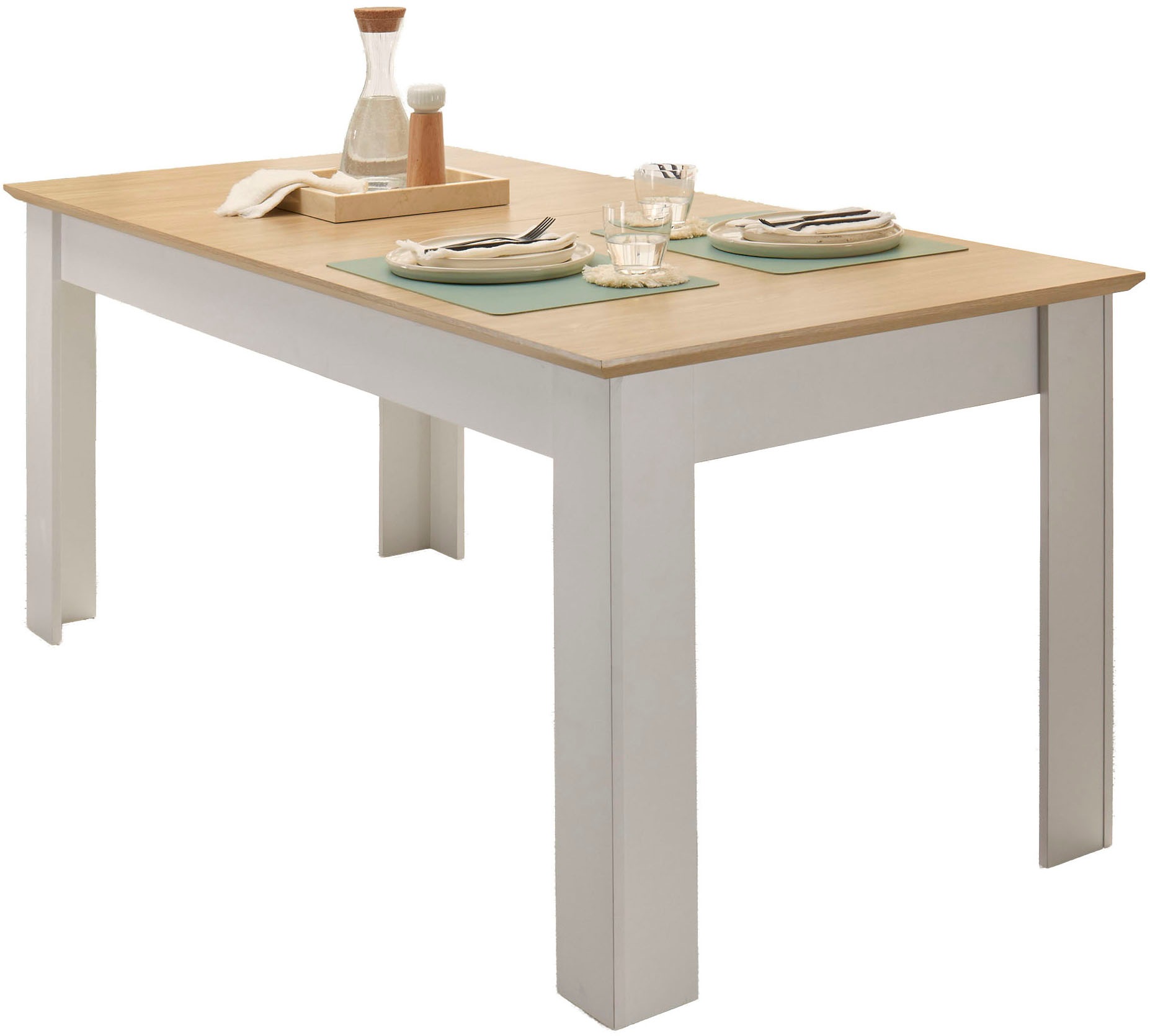 GOODproduct Esstisch »Brest, Tisch im Landhausstil, Wohnzimmertisch, Küchentisch« mit Auszugsfunktion, 180 cm ausziehbar auf 240 cm, Einlegeplatte