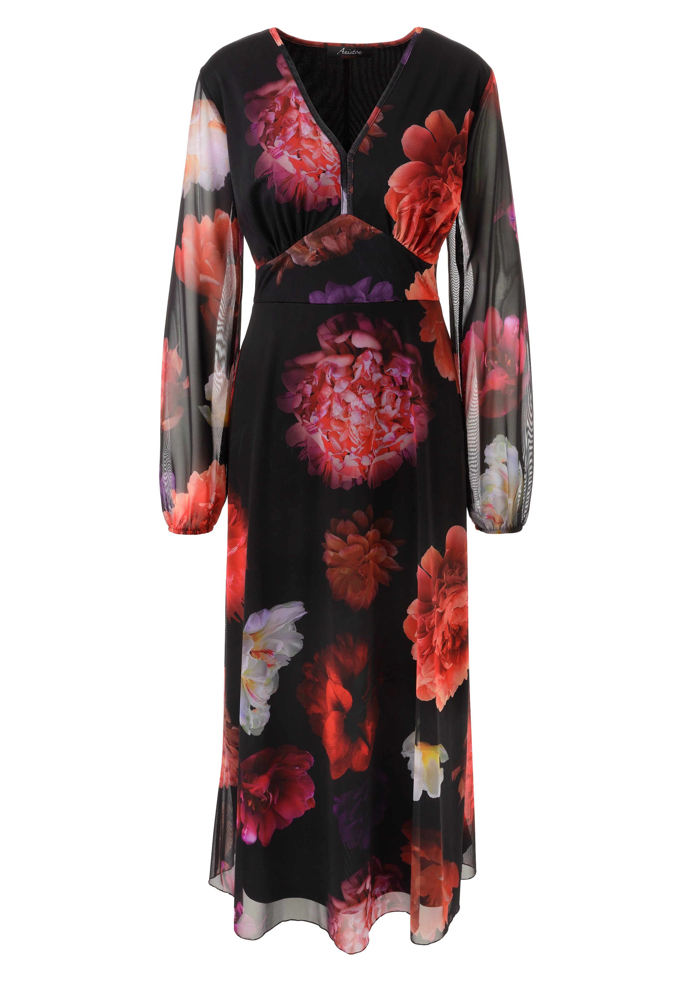 Aniston CASUAL Maxikleid, mit farbenfrohen, grossflächigen Blüten bedruckt - NEUE KOLLEKTION
