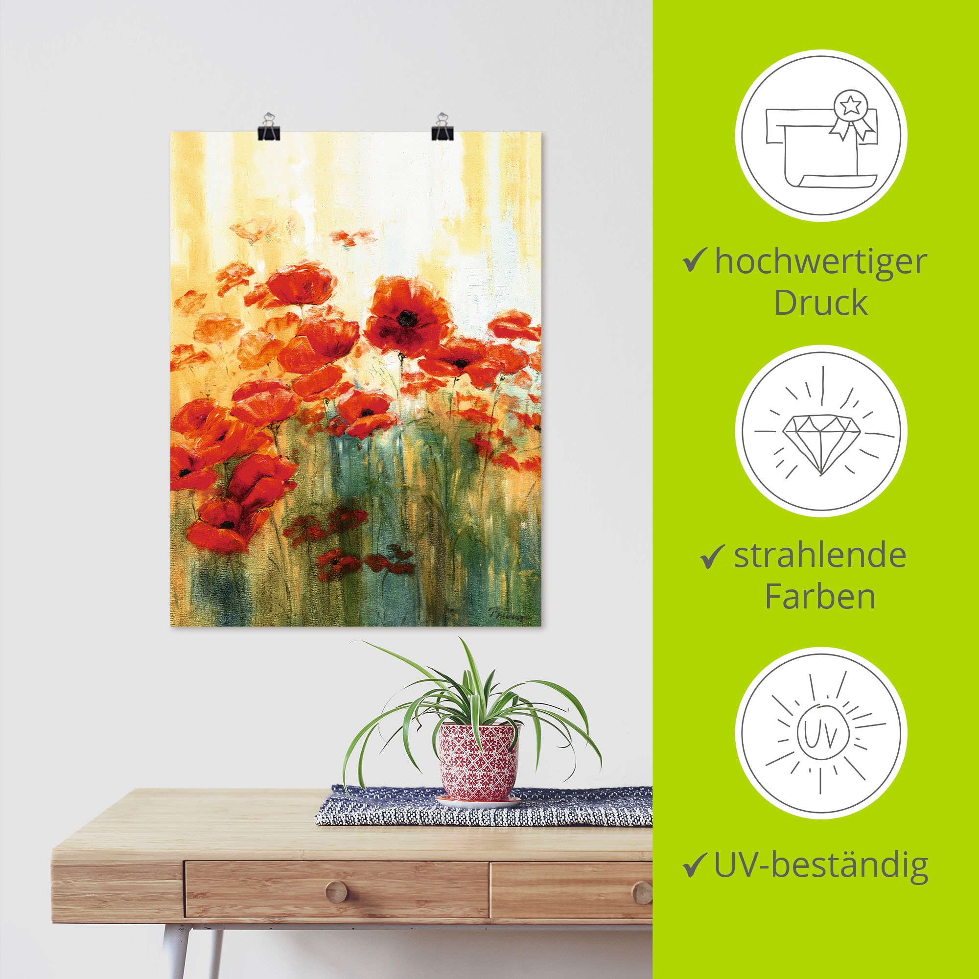 Artland Poster »Mohnwiese« 1 cuis tlg. ohne Rahmen