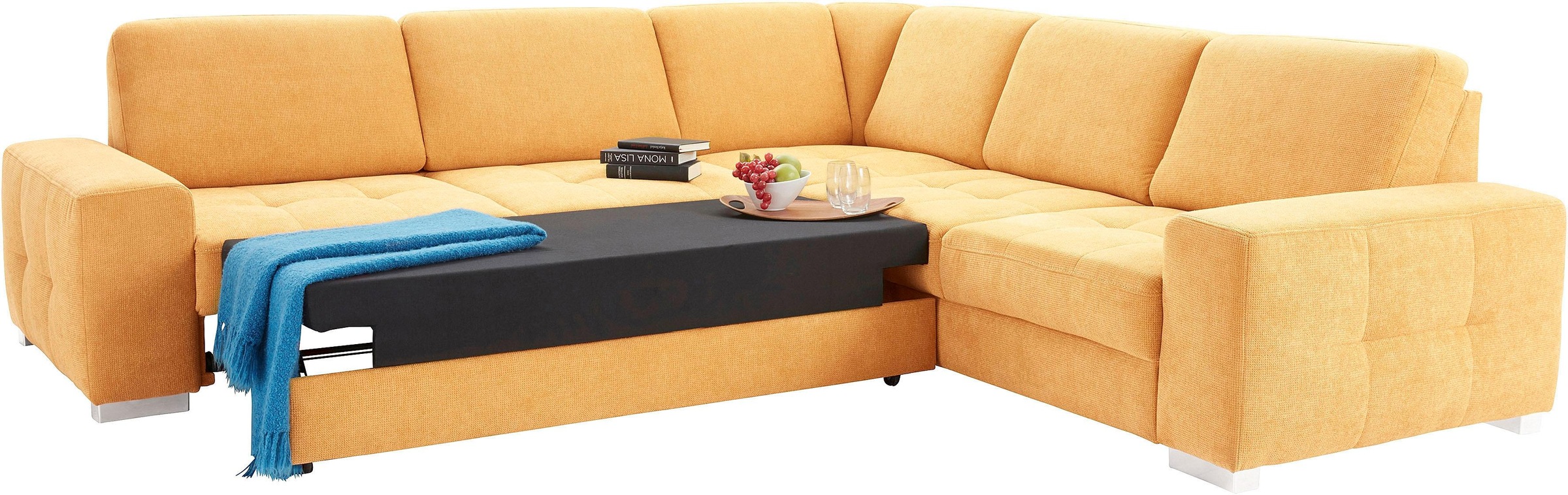 sit&more Ecksofa »Santorini L-Form«, mit Federkern und Sitztiefenverstellung, wahlweise mit Bettfunktion
