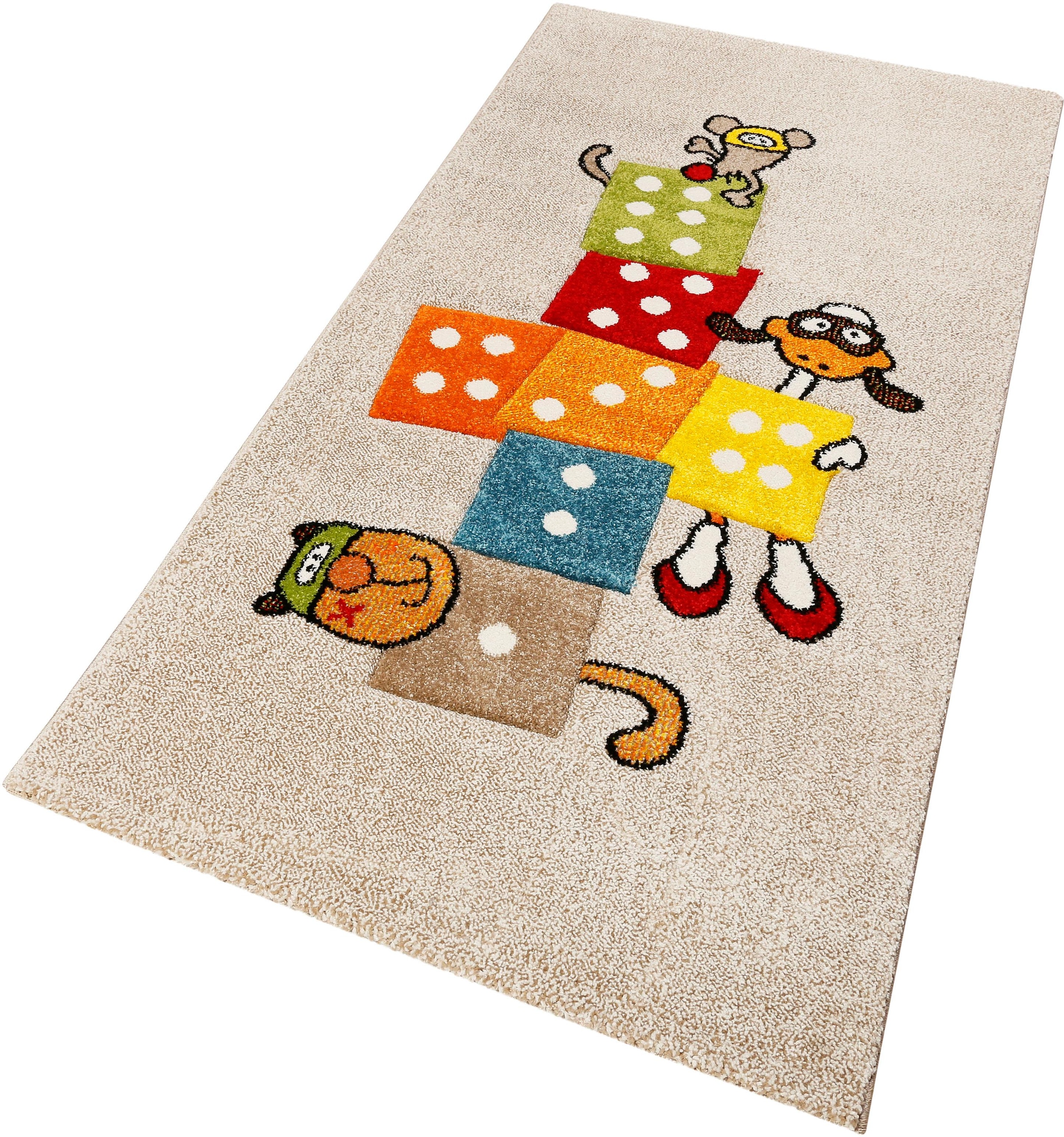 Sigikid Kinderteppich »Bandidoleros«, rechteckig, 13 mm Höhe, Spiel-Teppich Hüpfkästchen "Himmel & Hölle"
