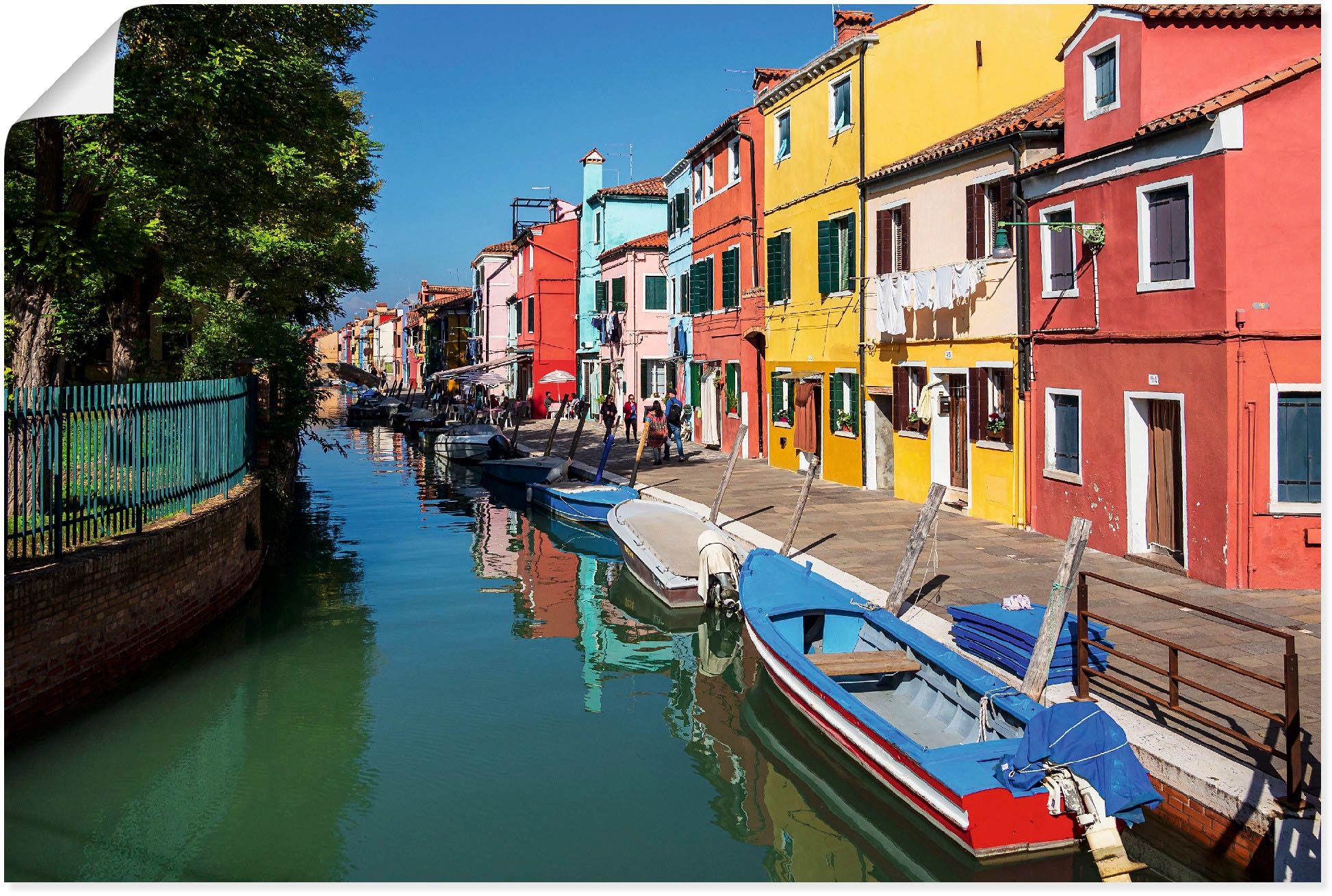 Wandbild »Bunte Gebäude auf Insel Burano Venedig«, Bilder von Booten & Schiffen (1...