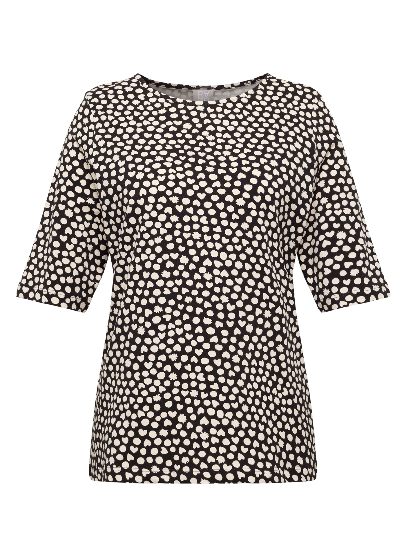 Rabe Rundhalsshirt Sommershirt mit Allover-Muster