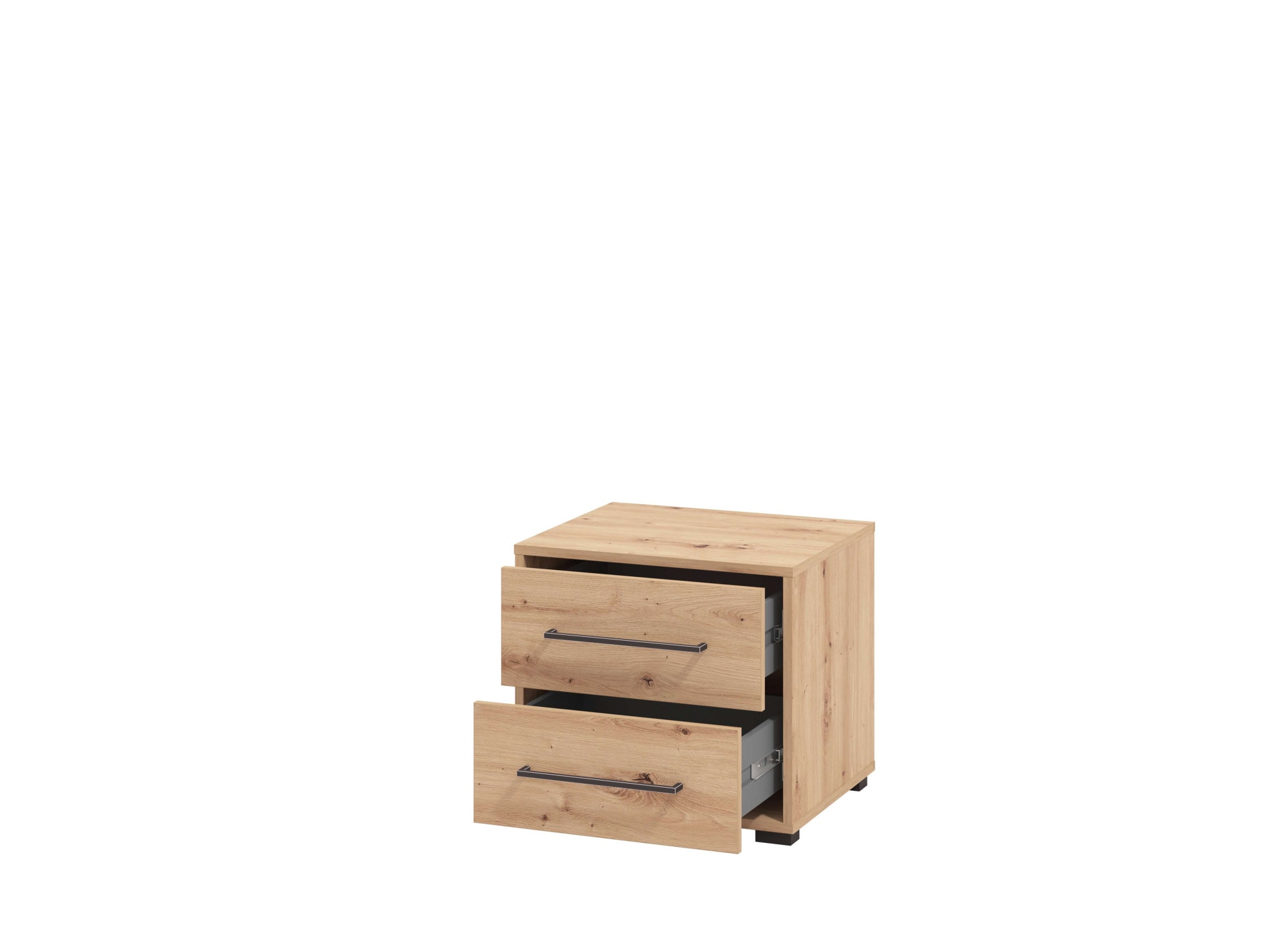 INOSIGN Nachtkommode »Ascalon Nachttisch, Nachtschrank, 48x40x44cm, 2 Schubladen«, in weiss oder eichefarben, FSC-zertifizierter Holzwerkstoff