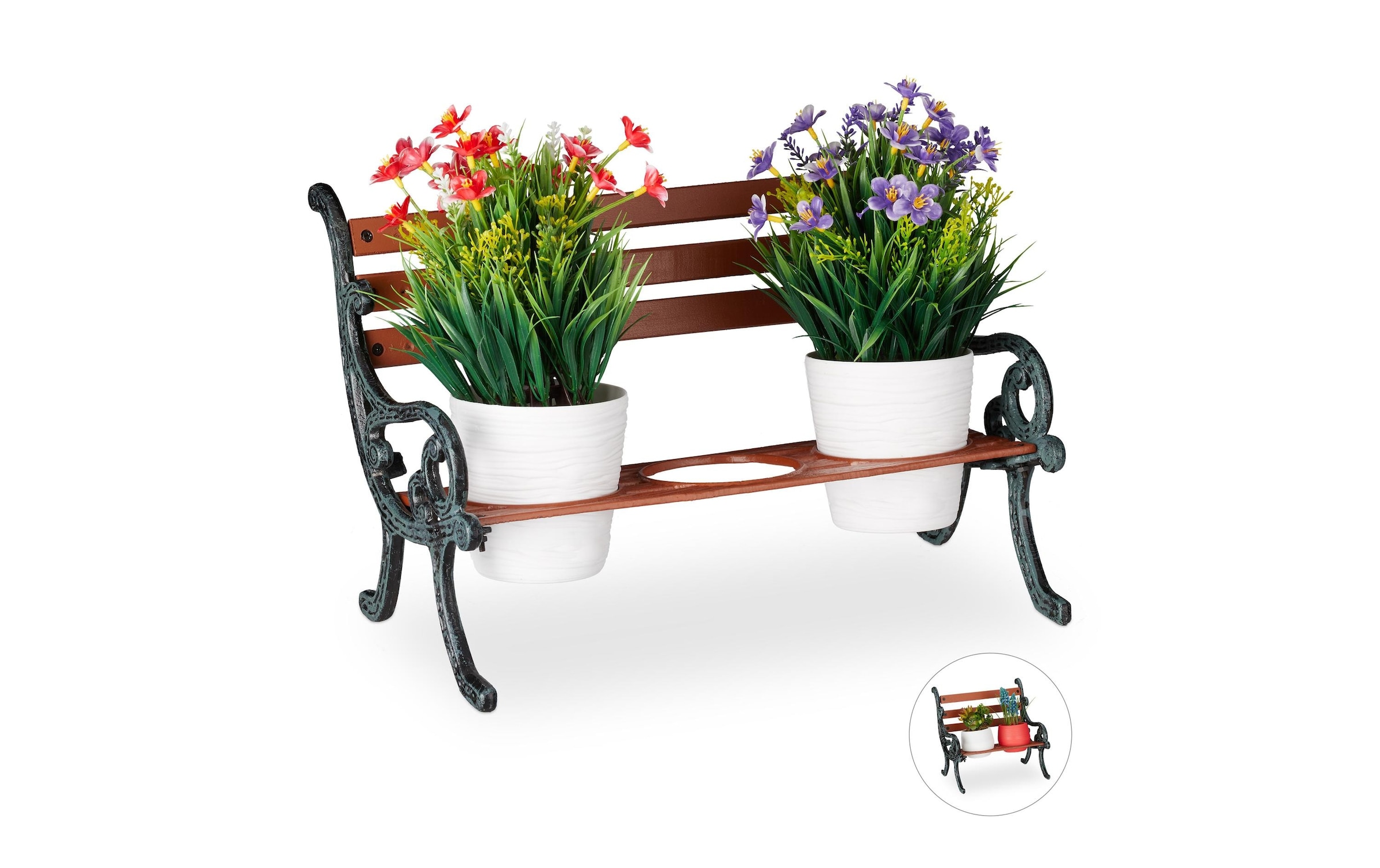 Image of relaxdays Blumenbank "Mini, 3"