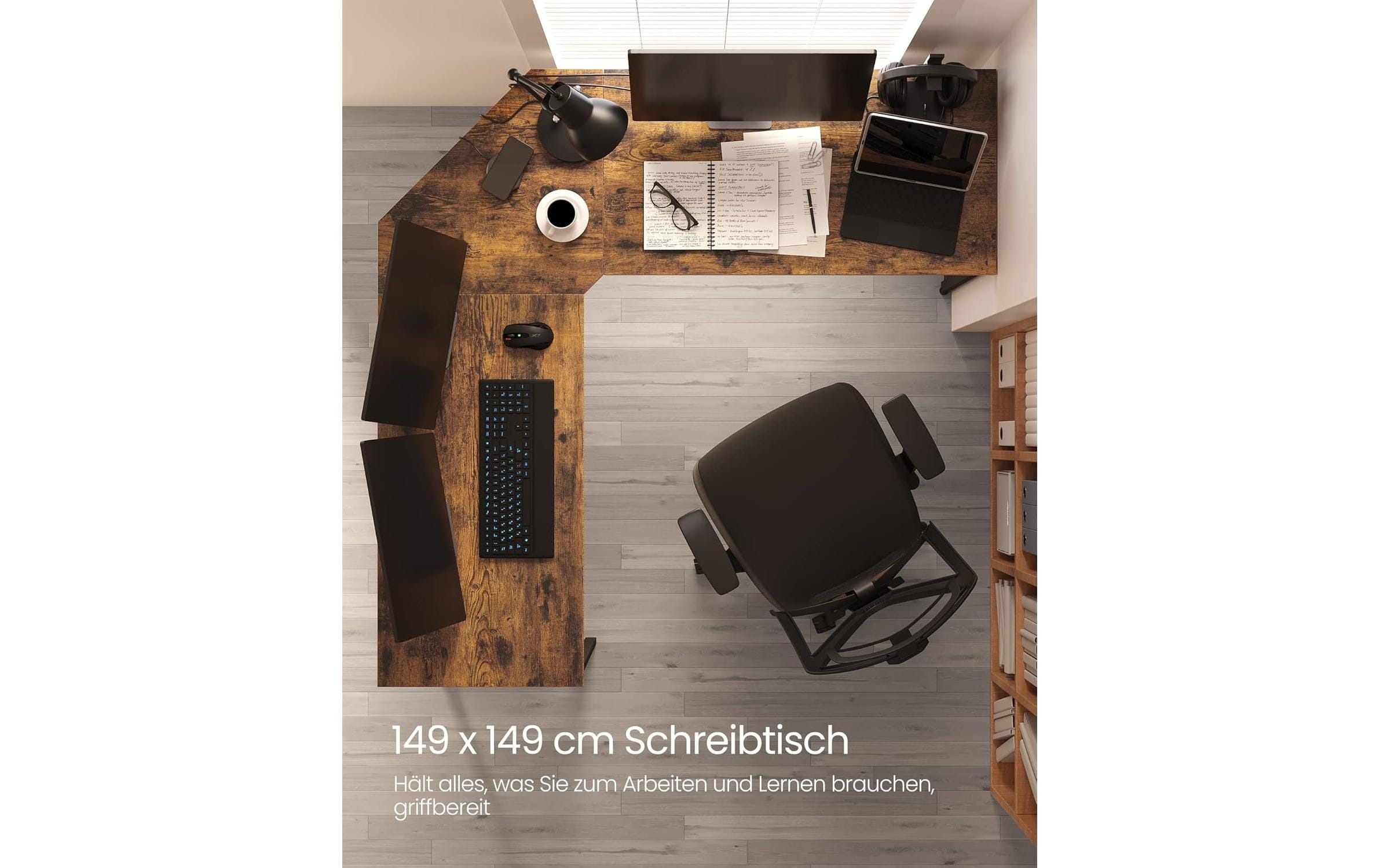 VASAGLE Schreibtisch »L-förmig 140 x 140 cm«