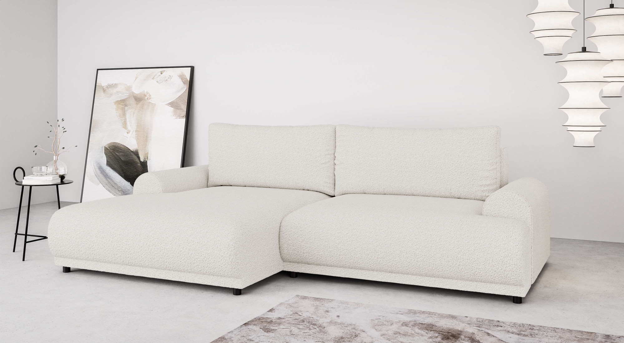 Image of Home affaire Ecksofa "Marsby, mit Bettfunktion und Bettkasten, Masse: B/H/T 242/65/145 cm" L-Form mit Wellenunterfederung, Recamiere links oder rechts bestellbar