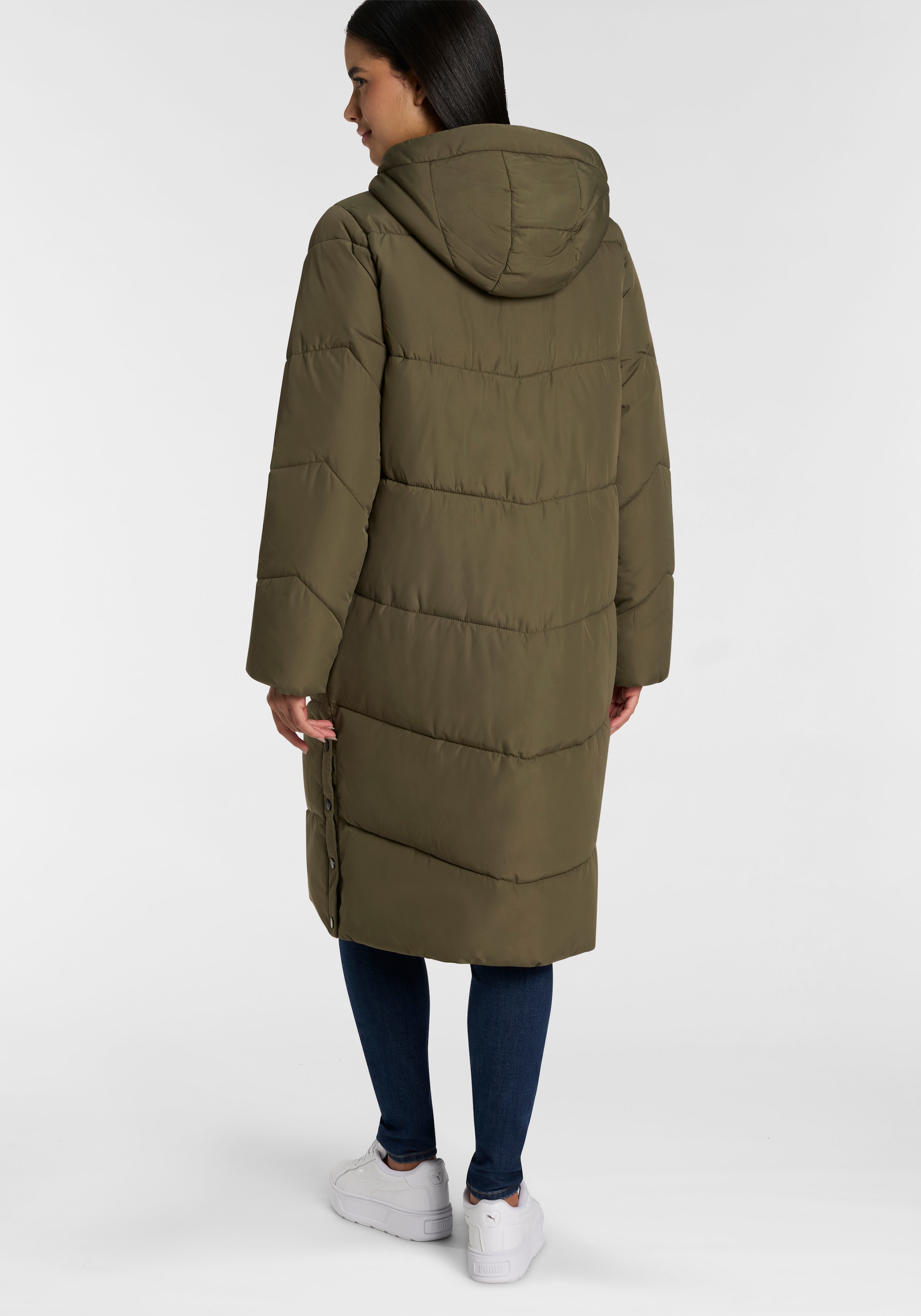 ONLY Manteau matelassé »ONLMEGAN LIFE LONG PUFFER COAT CS OTW« verdeckter Zipper, Reissverschlusstaschen, winddicht