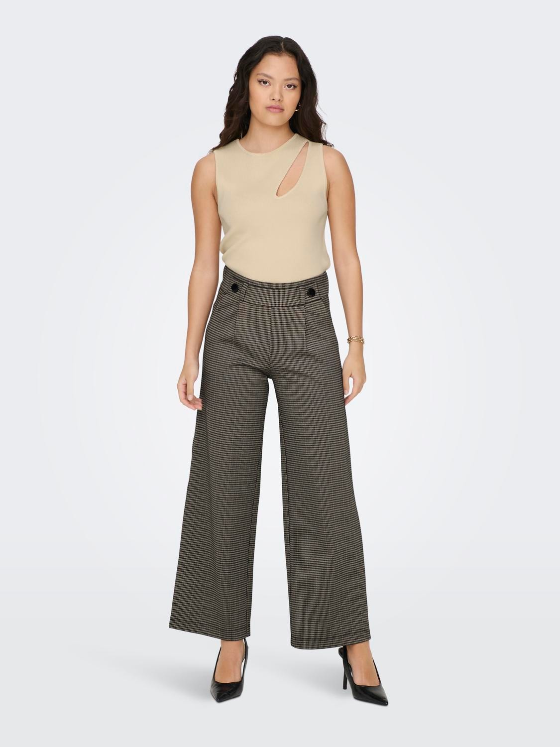 JDY Anzughose »JDYGEGGO MIA LONG CHECK PANT JRS NOOS«