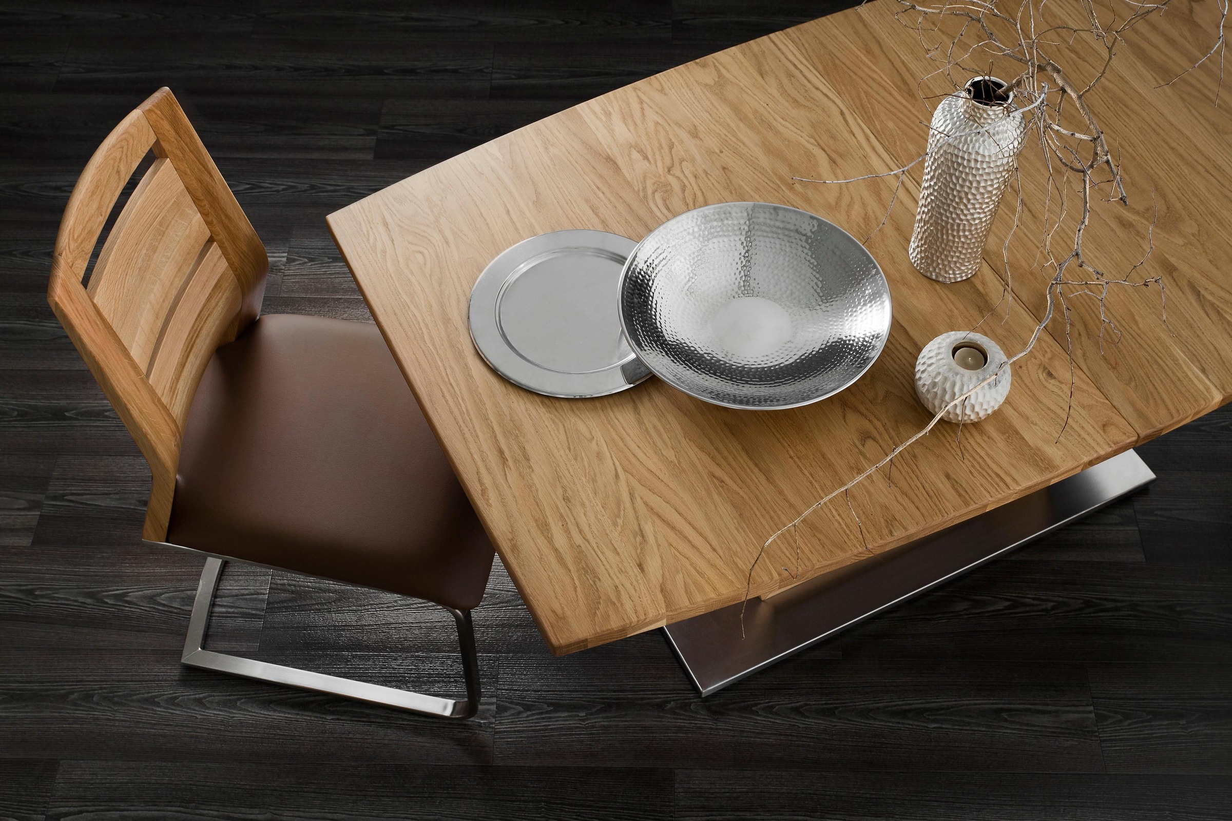 Places of Style Esstisch »Pinot«, aus massiver Wildeiche mit Auszugsfunktion