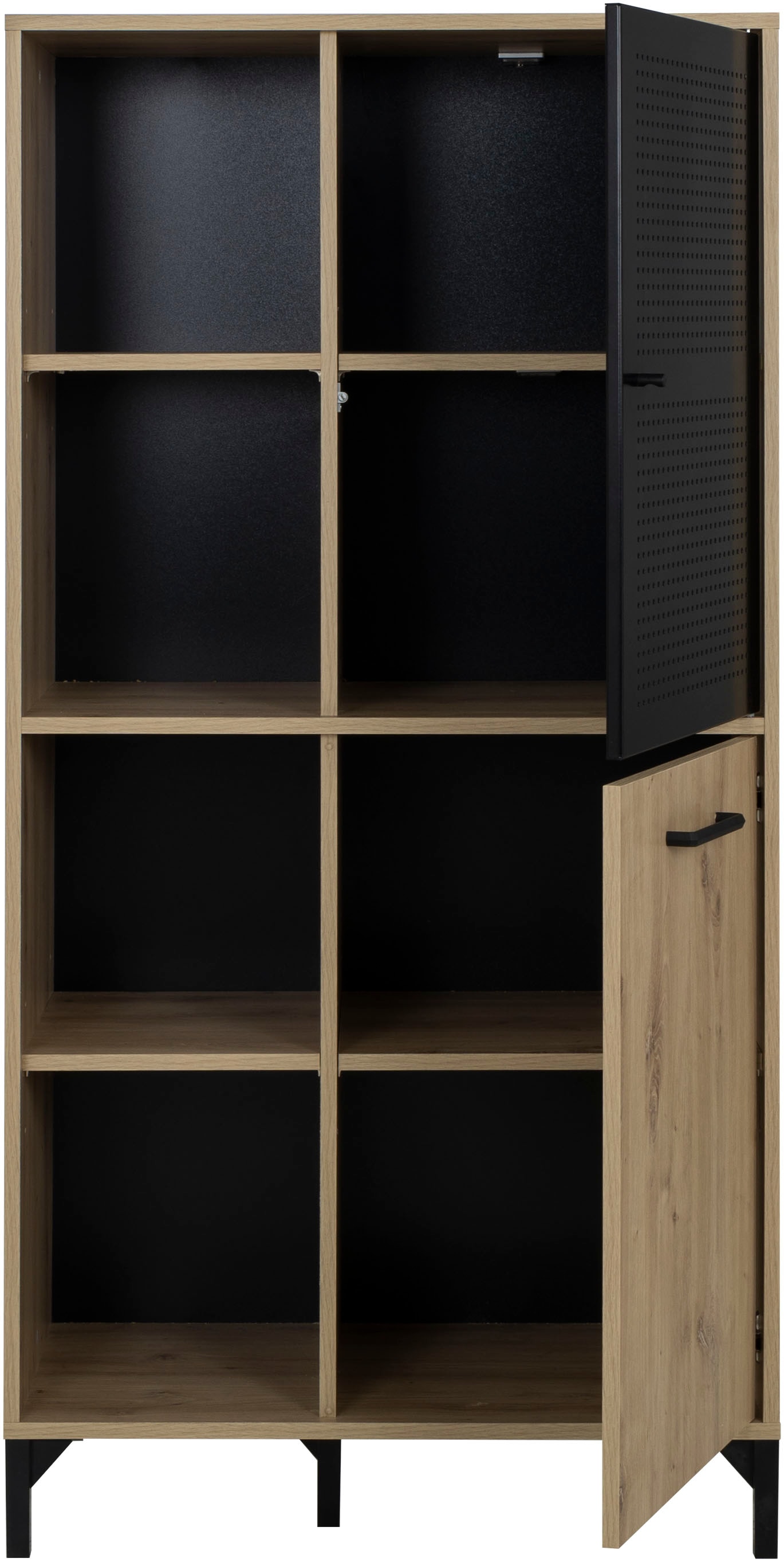 Gami Hochschrank »CRAFT« Hochchrank mit 2 Türen und 4 offenen Fächern