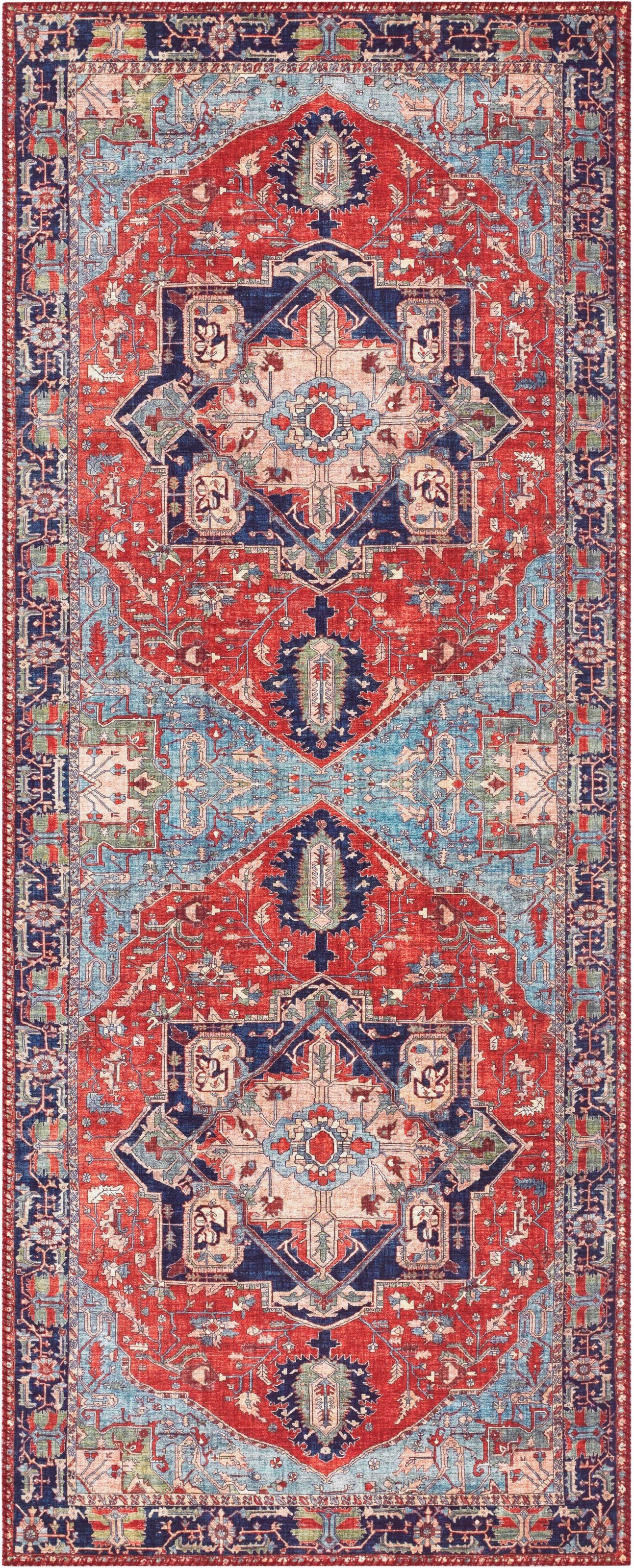 Image of ELLE DECORATION Läufer »Hamadan«, rechteckig, 5 mm Höhe, Orient Optik, Vintage Design, Wohnzimmer, Schlafzimmer, Robust, Pflegeleicht, gekettelt, kräftige Farben bei Ackermann Versand Schweiz