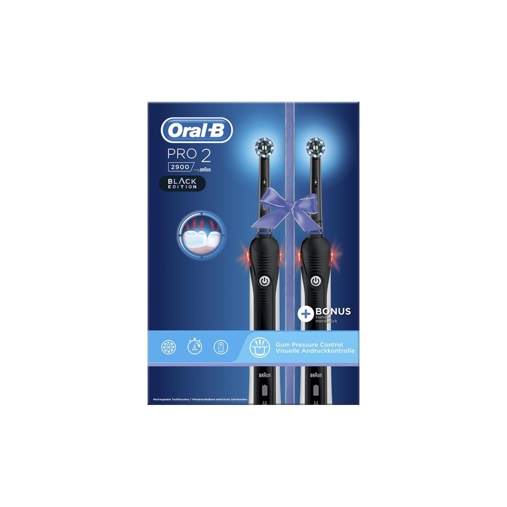 Oral-B Elektrische Zahnbürste »Pro 2 2900 Duo Black-Black Edition«