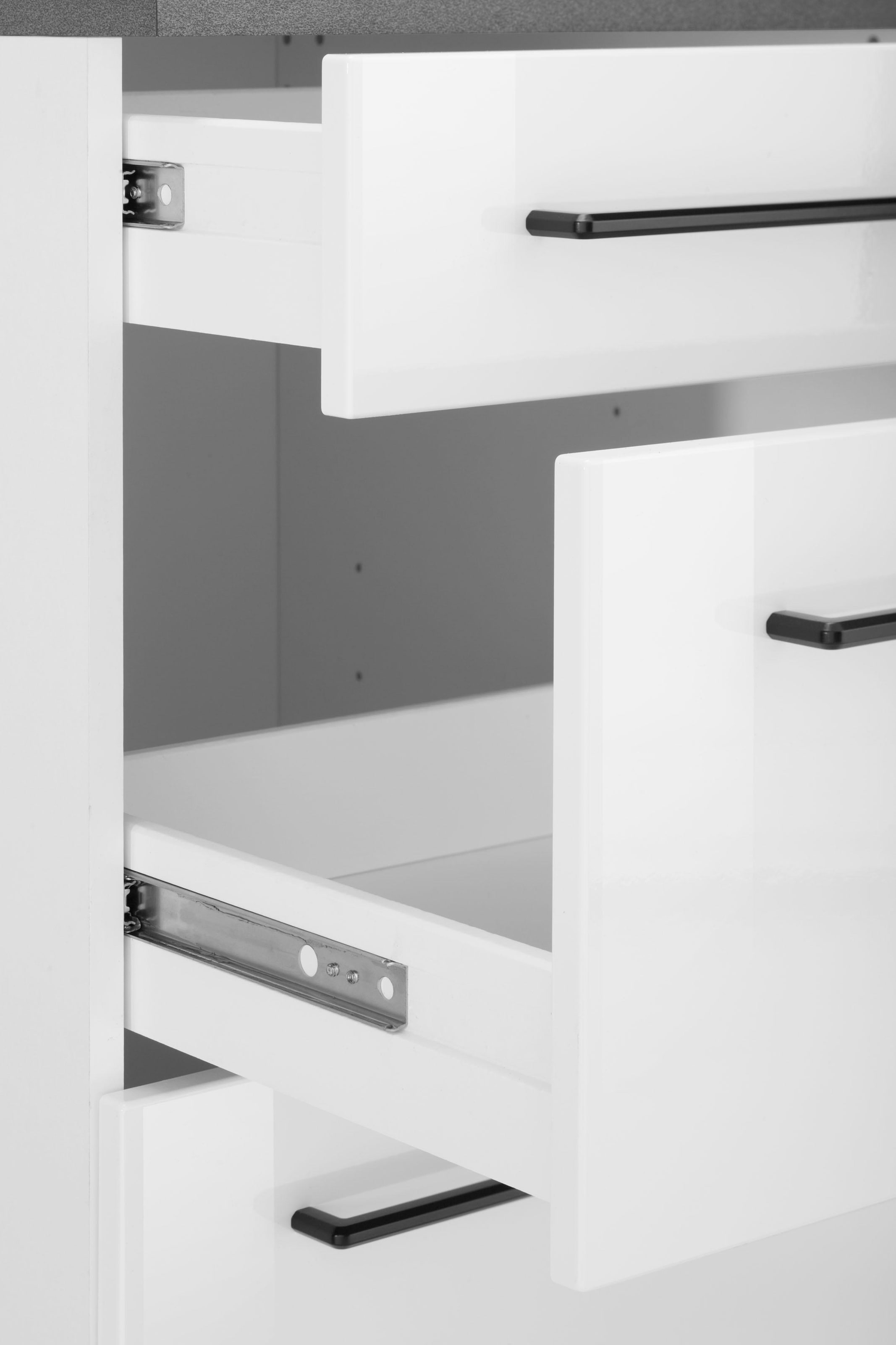 KOCHSTATION Unterschrank »KS-Tulsa«, 50 cm breit, 1 Schubkasten, 2 grosse Auszüge, Metallgriff, MDF Front