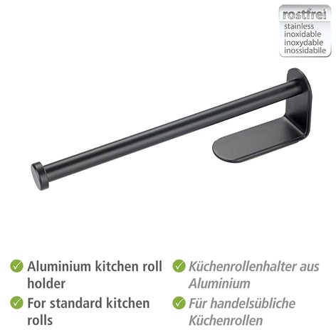 WENKO Küchenrollenhalter »Nio«, selbstklebend, Befestigen ohne Bohren, rostfrier Aluminium