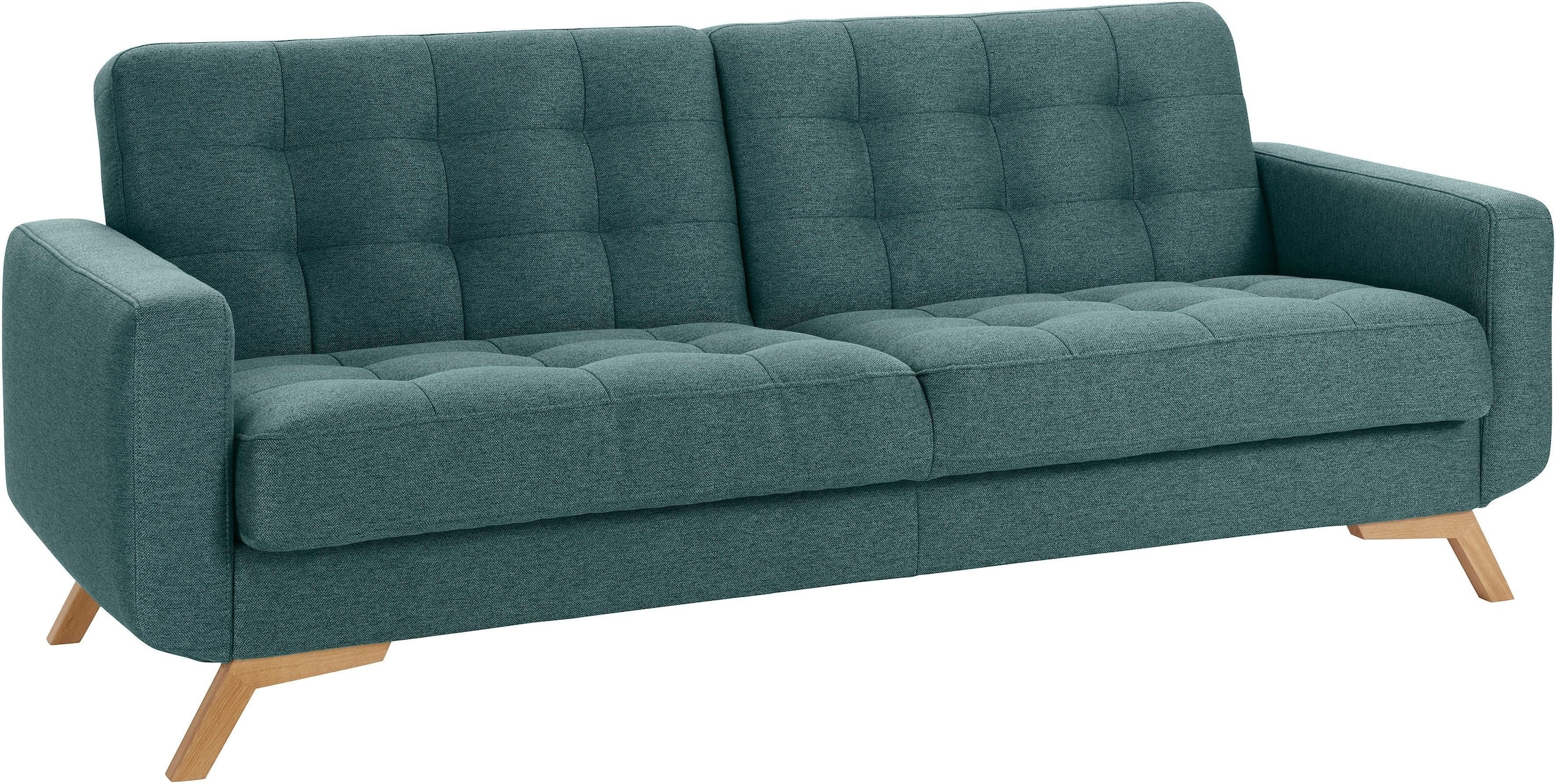 exxpo - sofa fashion 3-places »Fiord, aktuelles Design, tolle Detailverarbeitung im Sitz und Rücken« bequem, wahlweise Kippcouch mit Bettfunktion und Bettkasten, Holzfuss