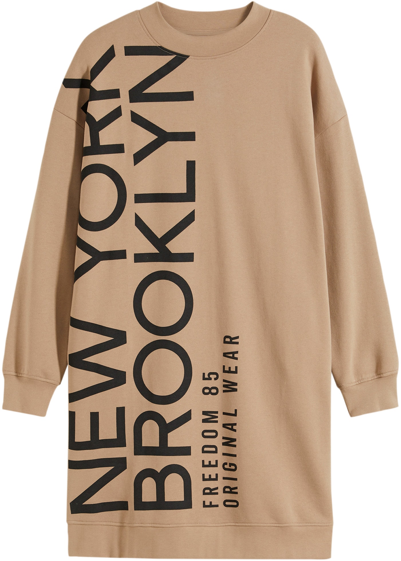 bonprix Robe en sweat »Oversize-Sweatkleid aus weichem Baumwoll-Mix« für den Alltag, aus Baumwoll-Mix, Oversize-Passform, im Casual Stil