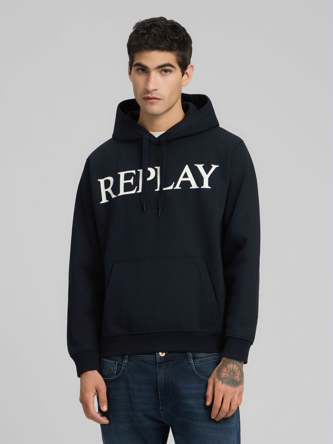Image of Replay Kapuzensweatshirt, mit grossem Markenprint vorn