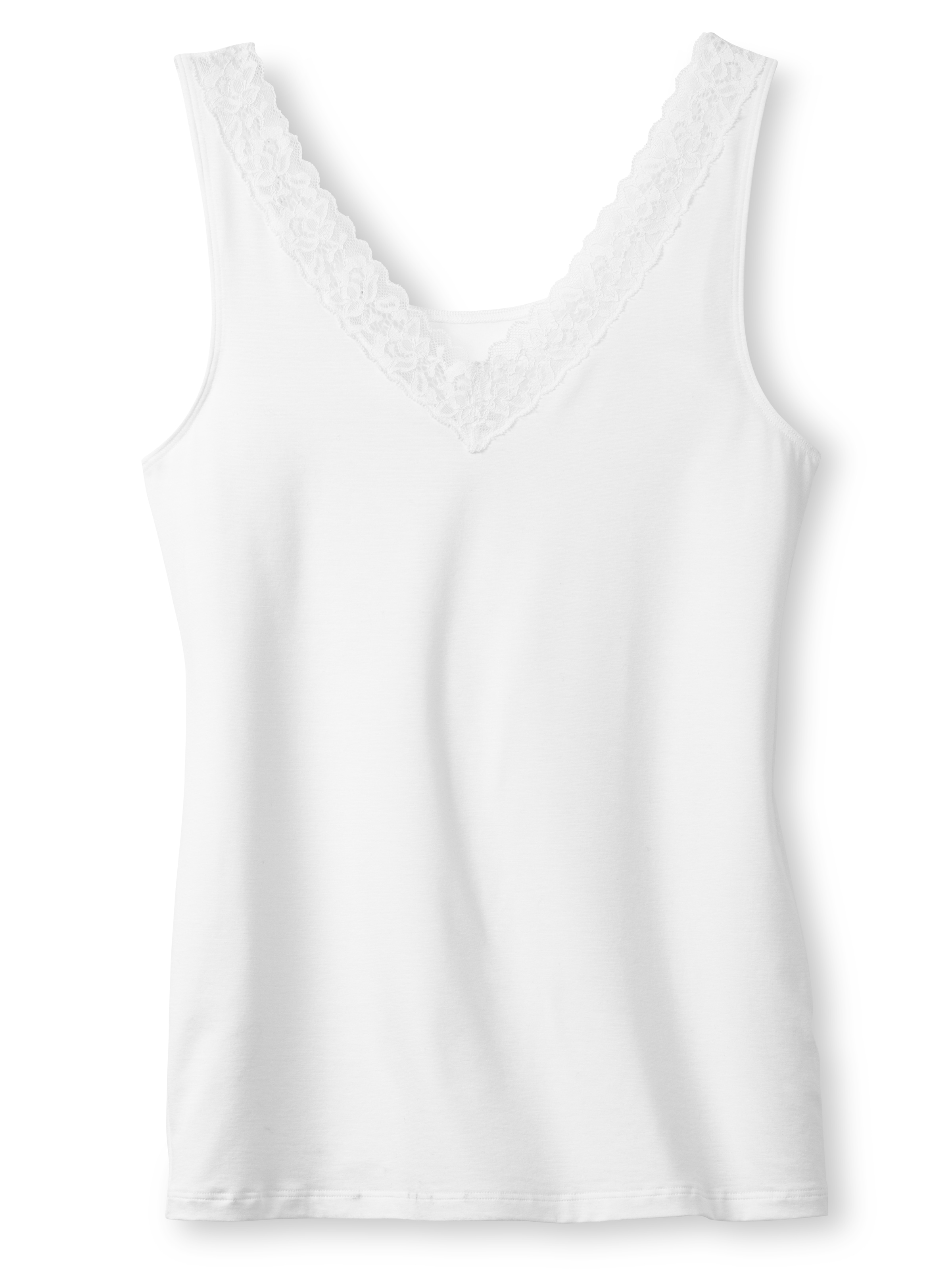 CALIDA Tanktop »Natural Comfort Lace«, elastisch, V-Ausschnitt, weiche Spitze, breite Träger