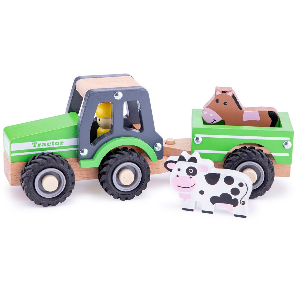 New Classic Toys® Spielzeug-Traktor »Holzspielzeug, Little Driver - Holztraktor«, (Set)