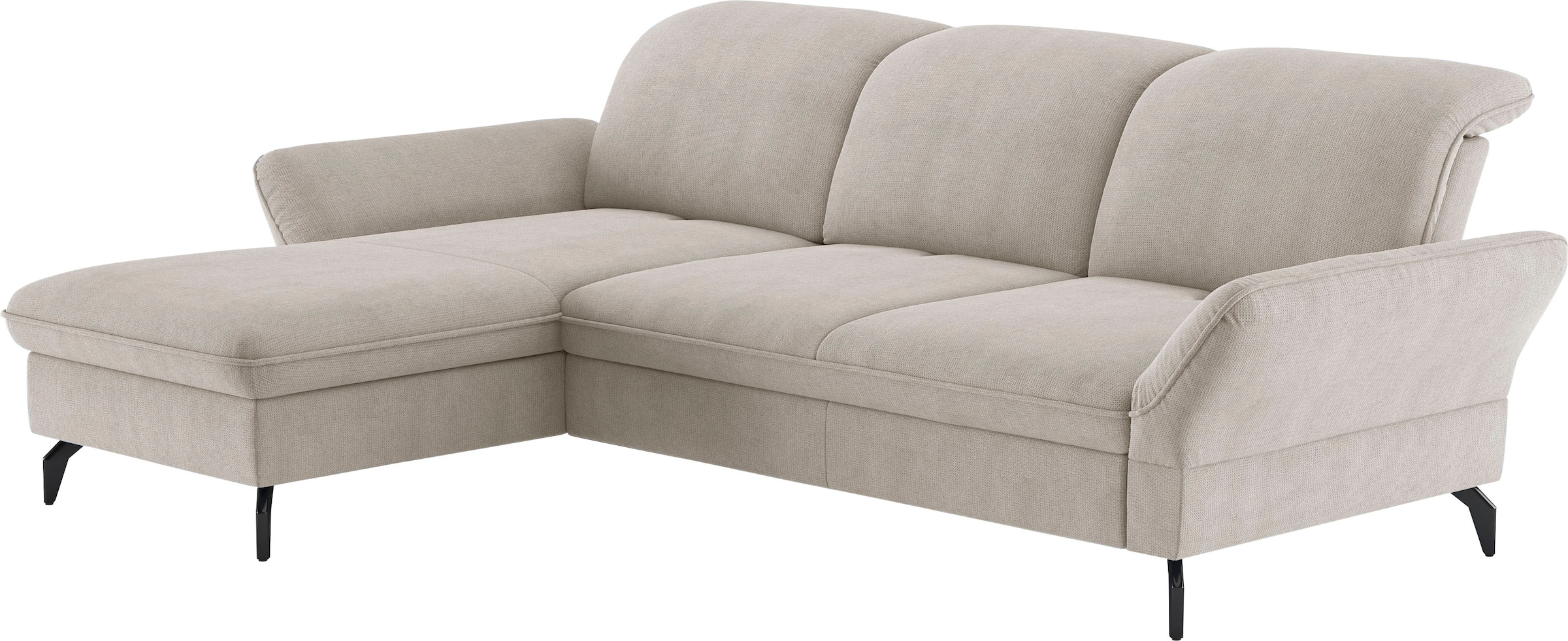 sit&more Ecksofa »Leandro L-Form«, Wahlweise mit Bett-, Kopfteil - und Armlehnfunktion, sowie Bettkasten