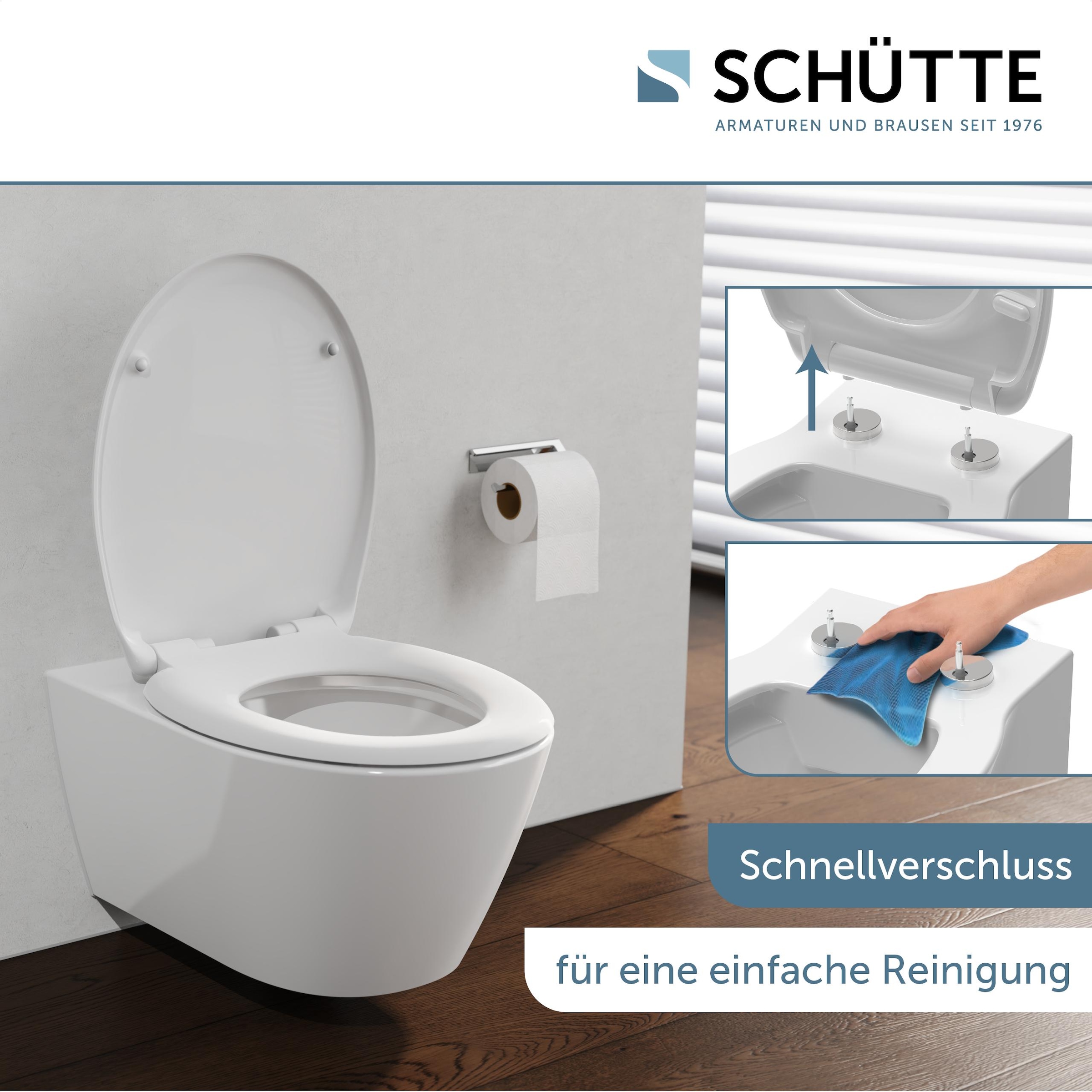 Schütte Siège de WC »WHITE« duroplast, avec fermeture douce et fermeture rapide
