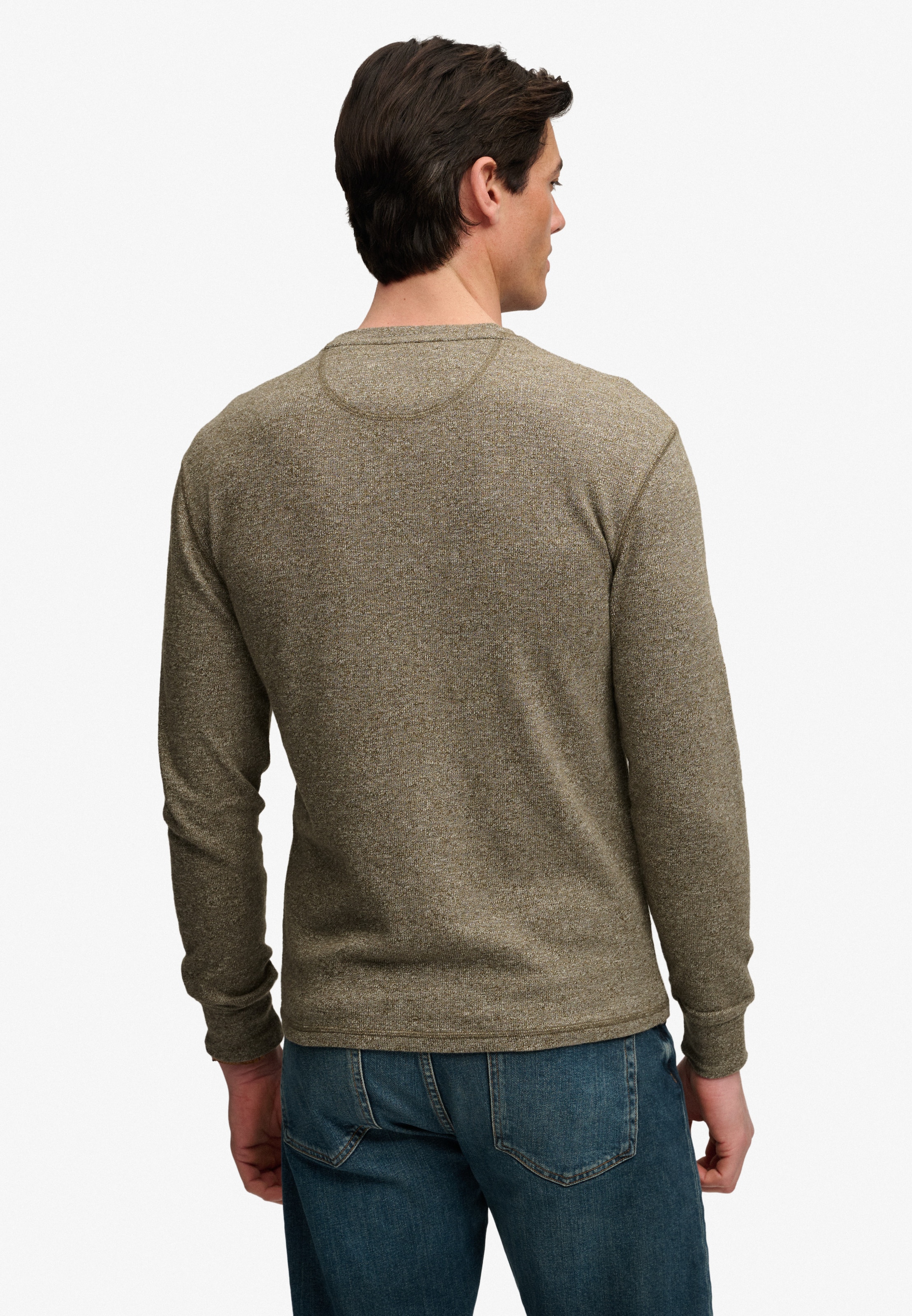 Superdry T-shirt à manches longues »CLASSIC SLUB WAFFLE TOP« en coton, coupe décontractée, avec encolure ronde